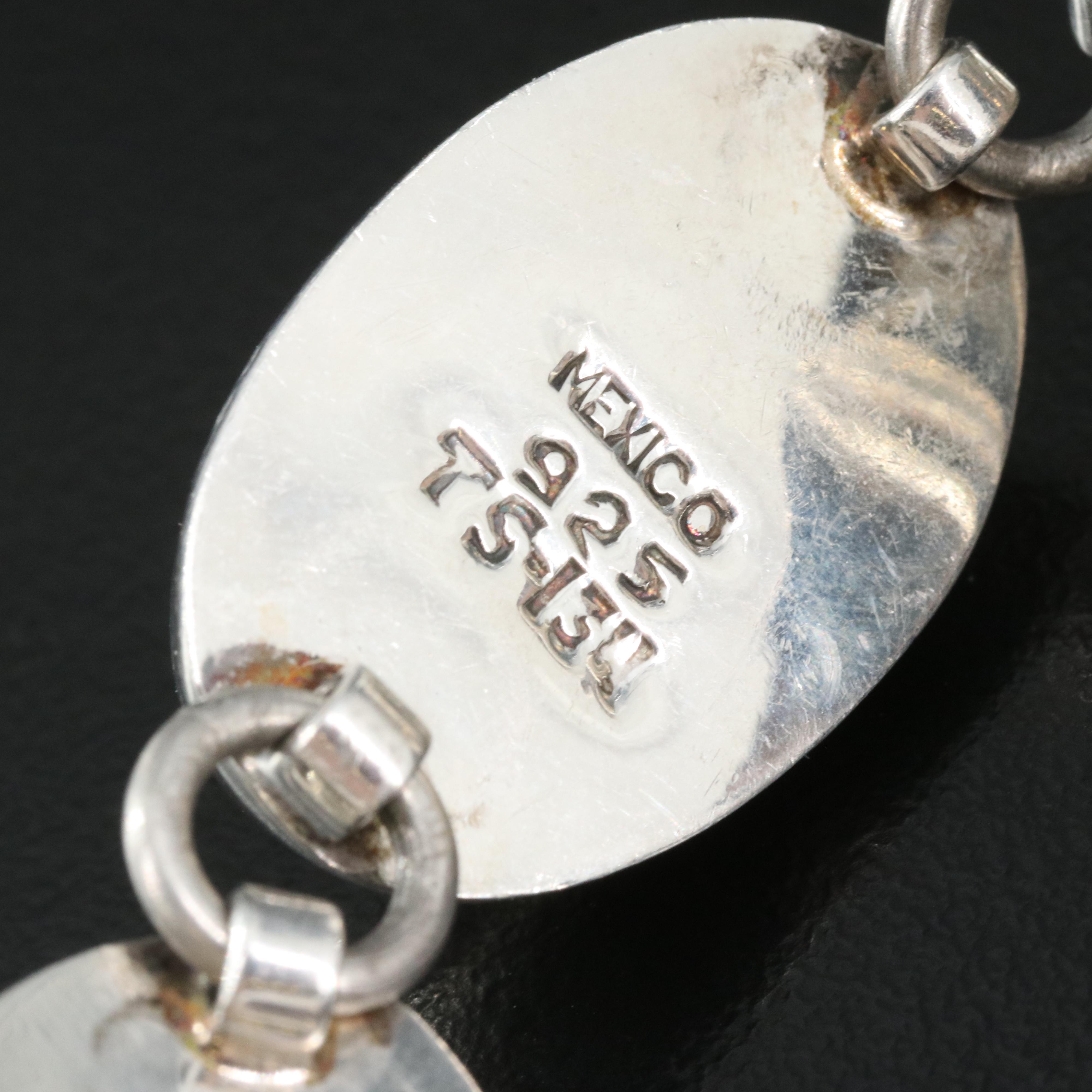 Mexican Sterling Bracelet Including Sodalite, Jasper and Mahogany Obsidian