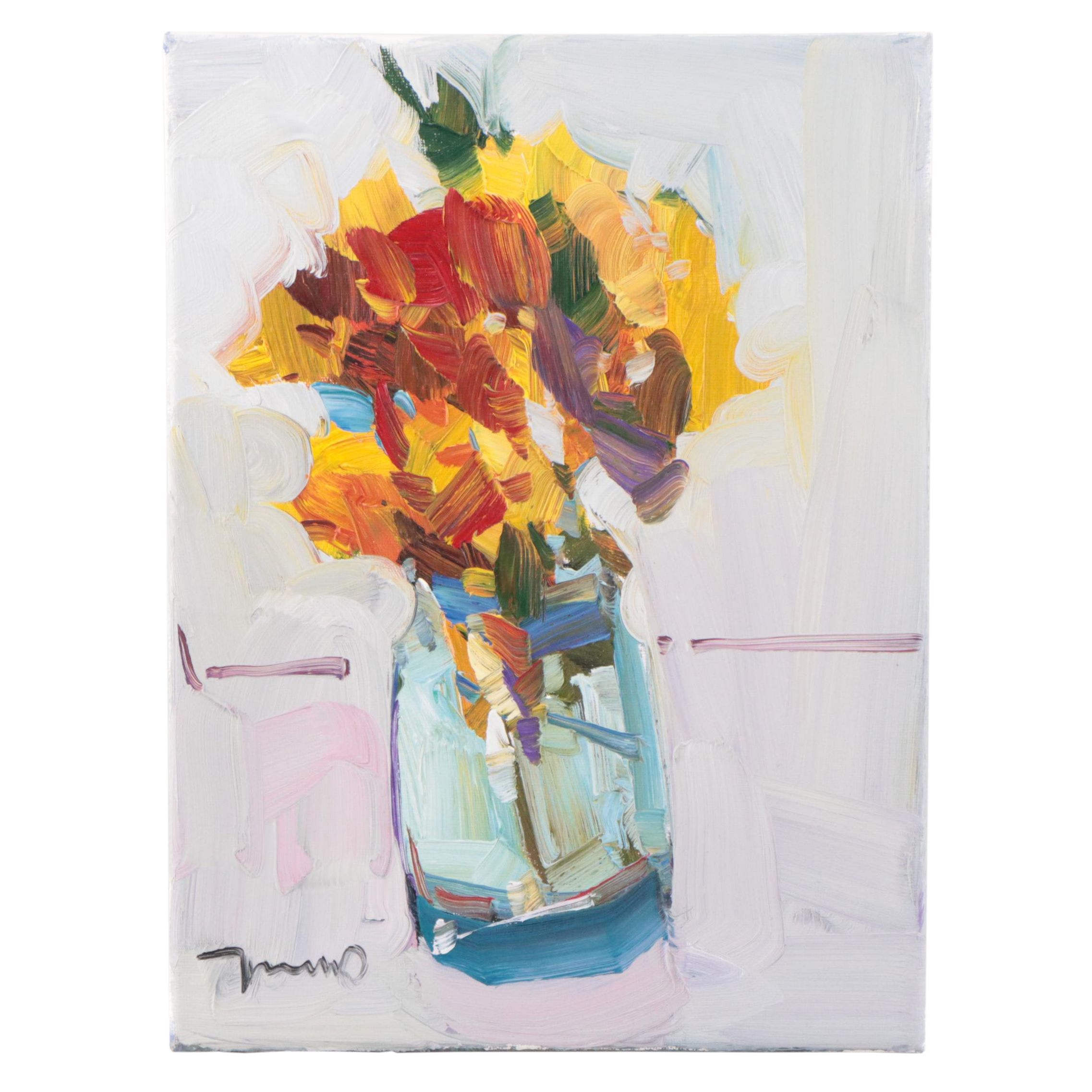 Jose Trujillo Oil Painting "The Glass Vase," 2023