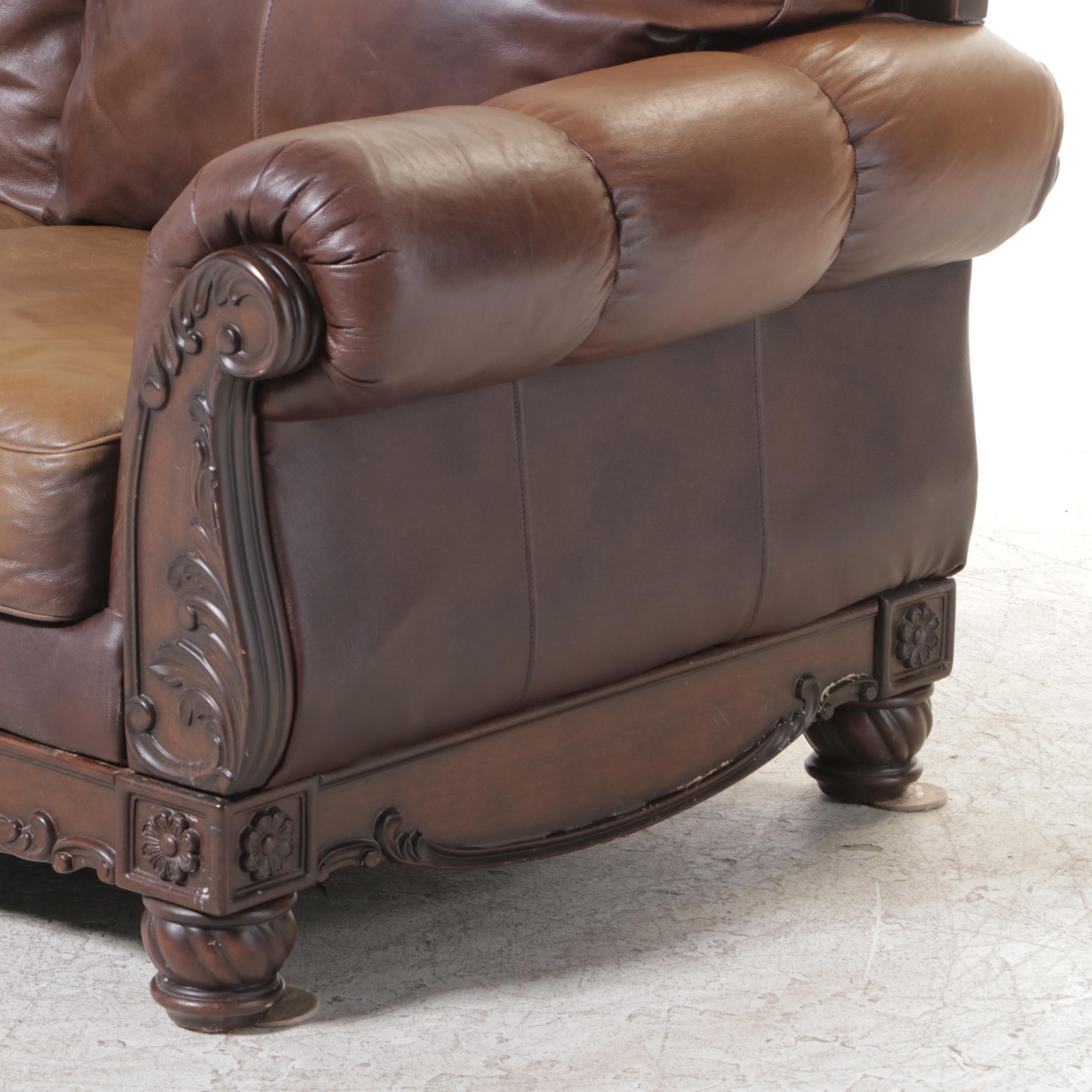 Ashley Furniture Leather-Upholstered Loveseat Sofa