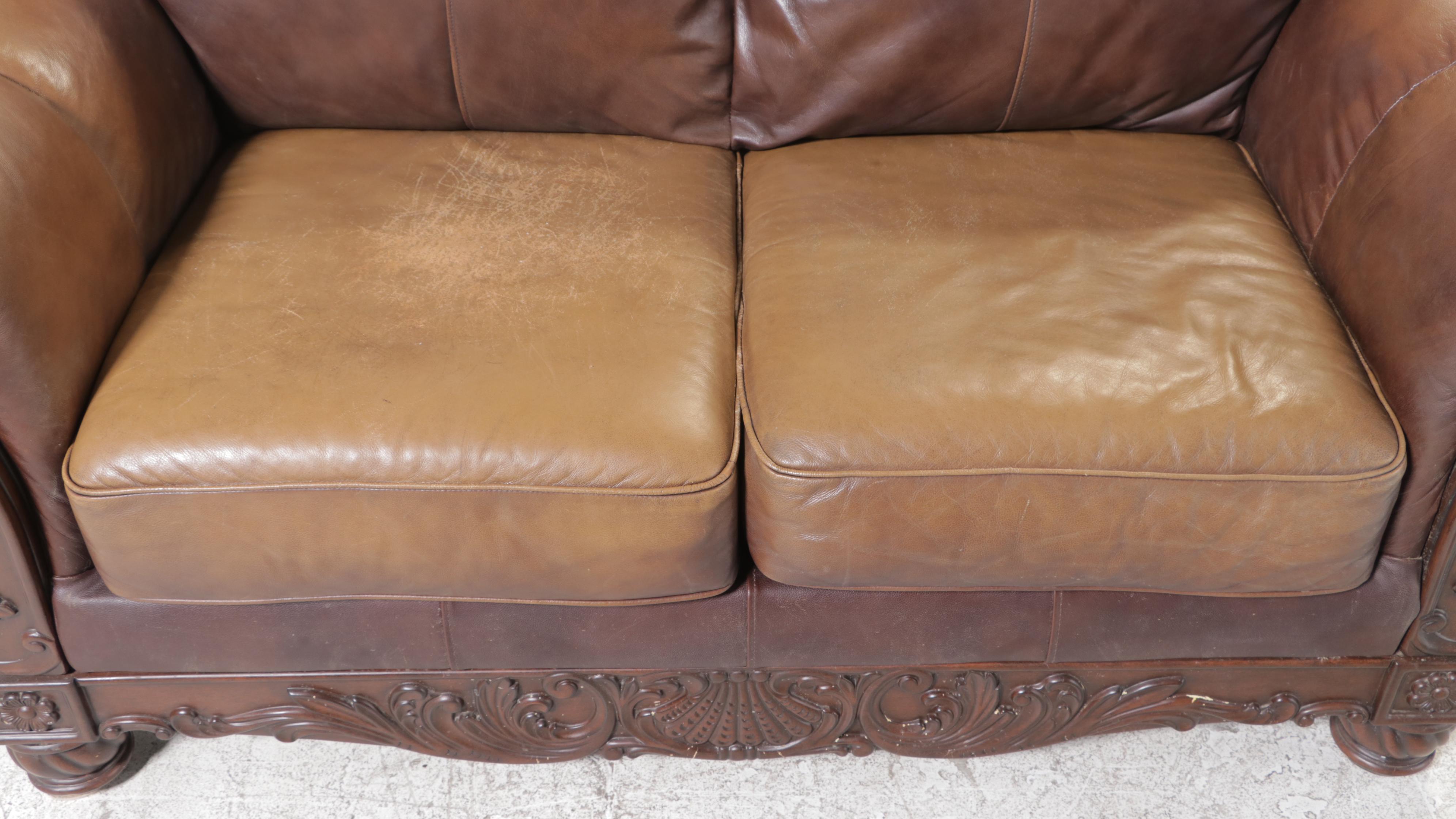 Ashley Furniture Leather-Upholstered Loveseat Sofa