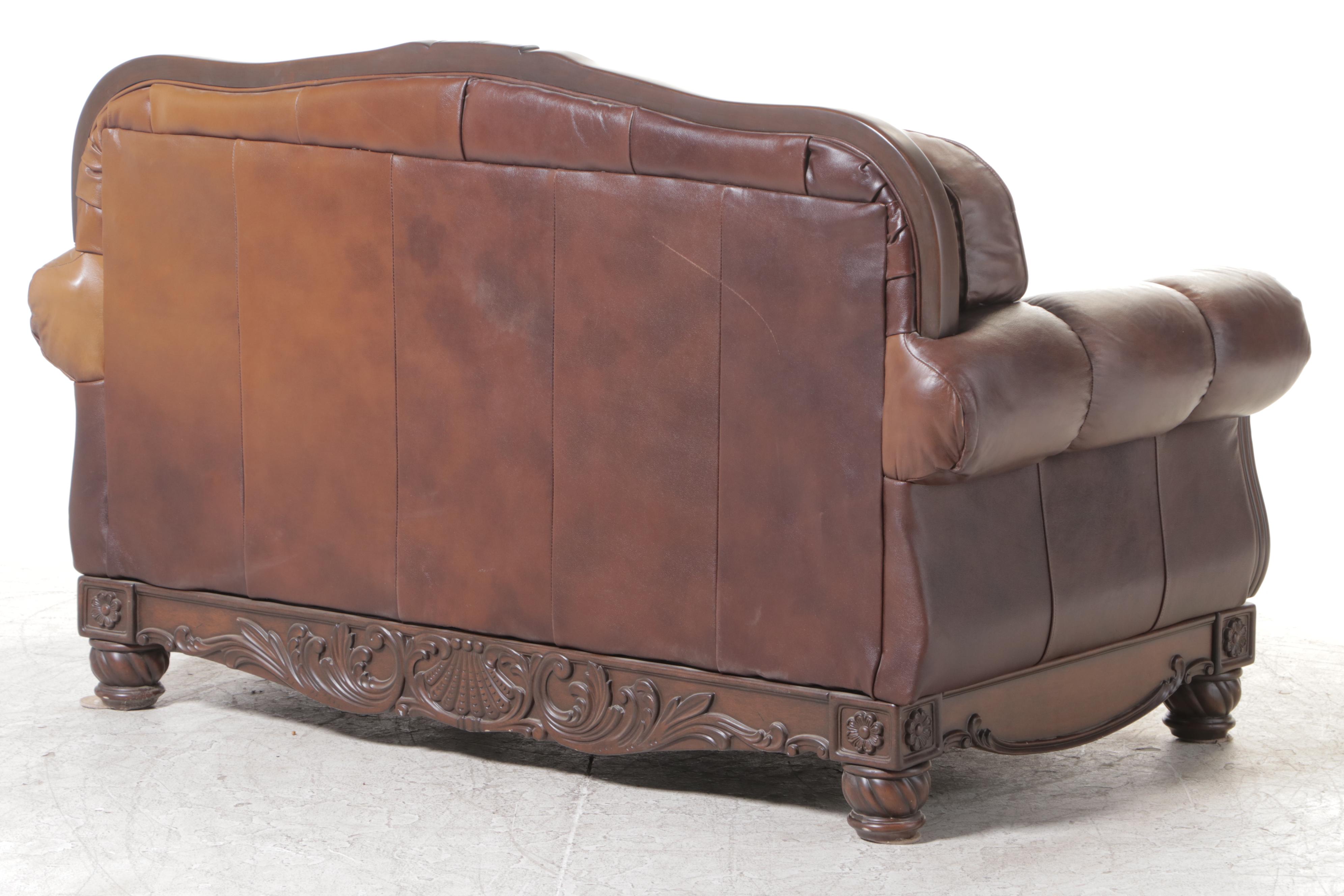 Ashley Furniture Leather-Upholstered Loveseat Sofa