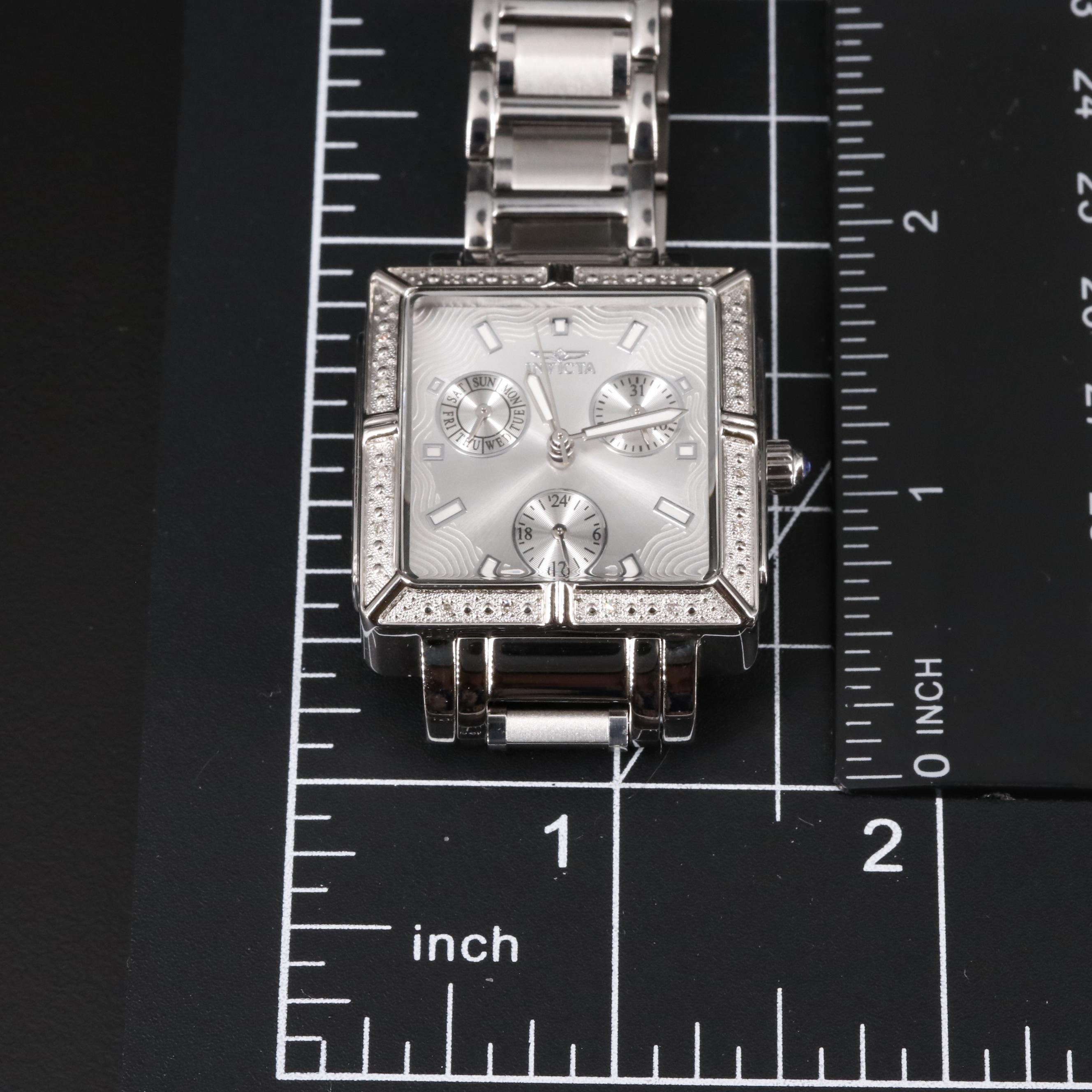 Invicta Stainless Steel and Diamond Watch
