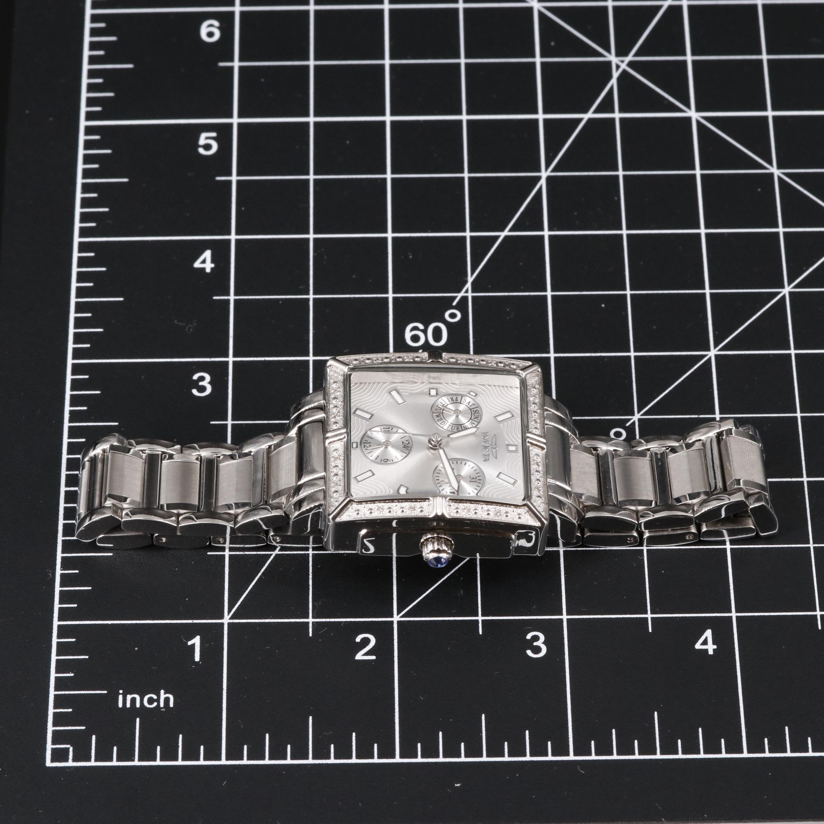 Invicta Stainless Steel and Diamond Watch
