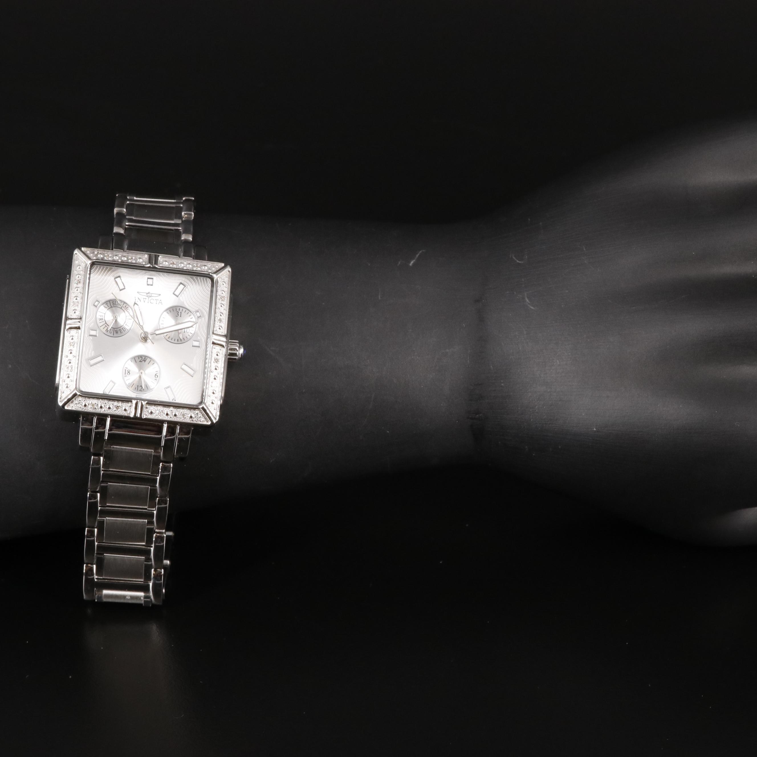 Invicta Stainless Steel and Diamond Watch
