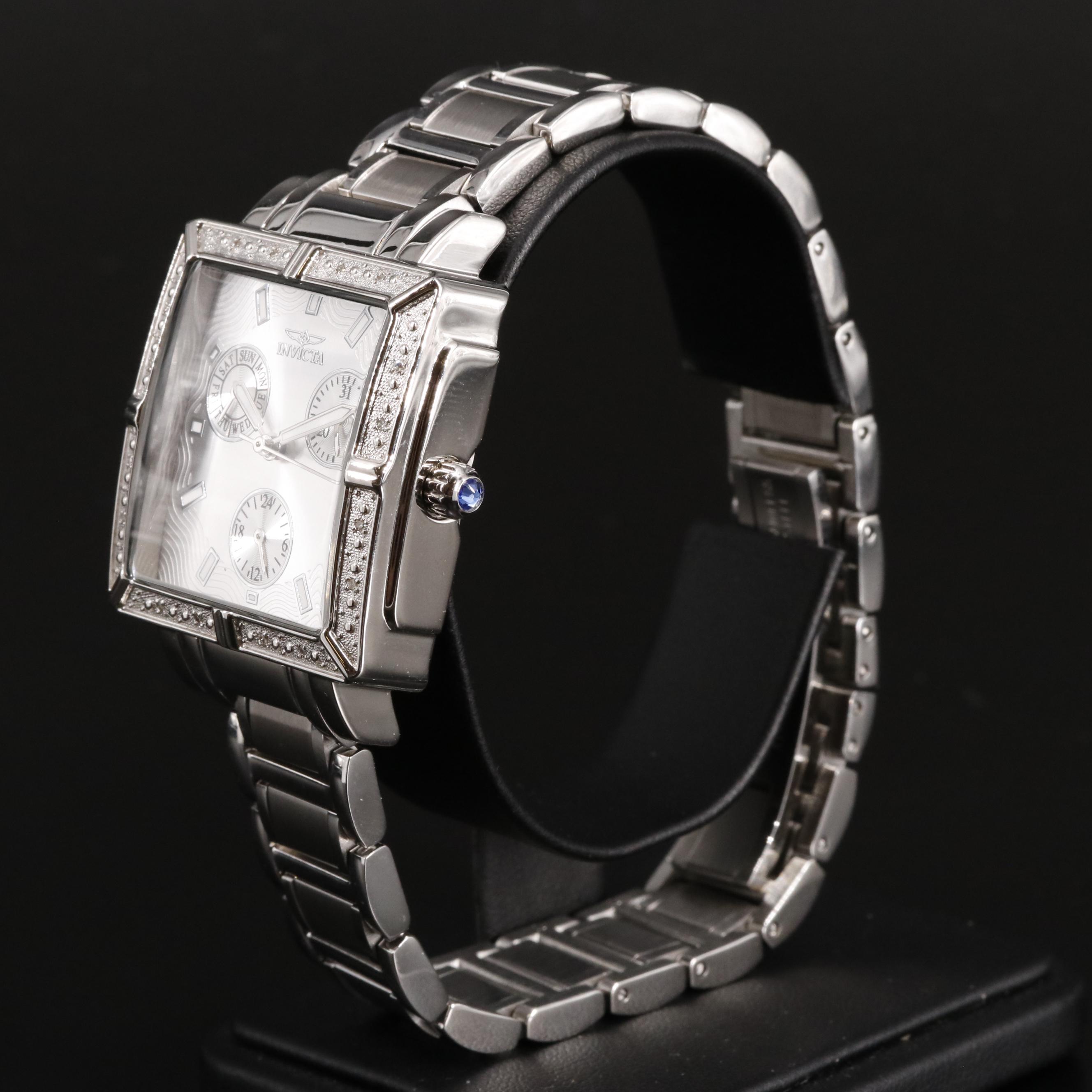 Invicta Stainless Steel and Diamond Watch