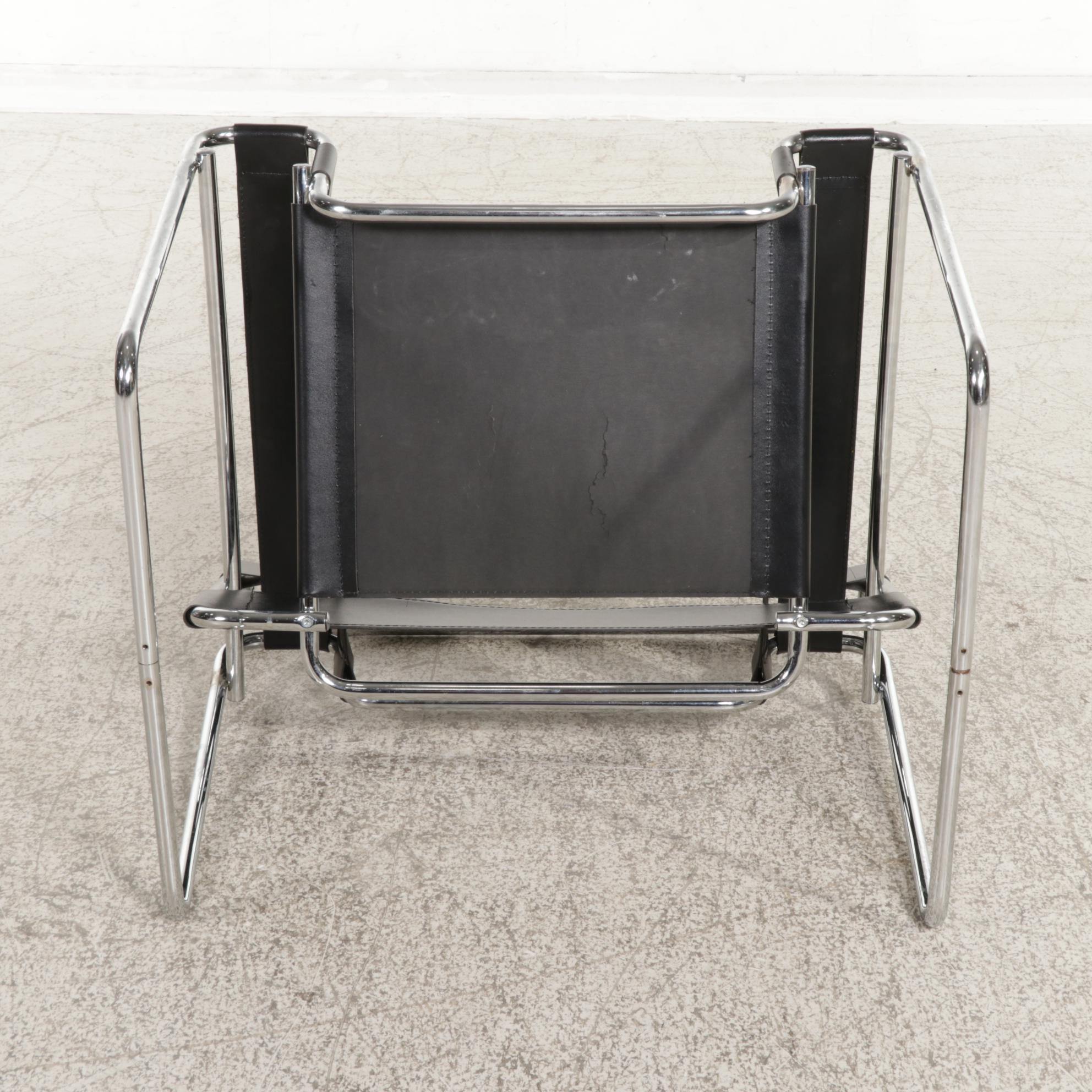 Chrome and Faux Leather Modern Wassily Chair
