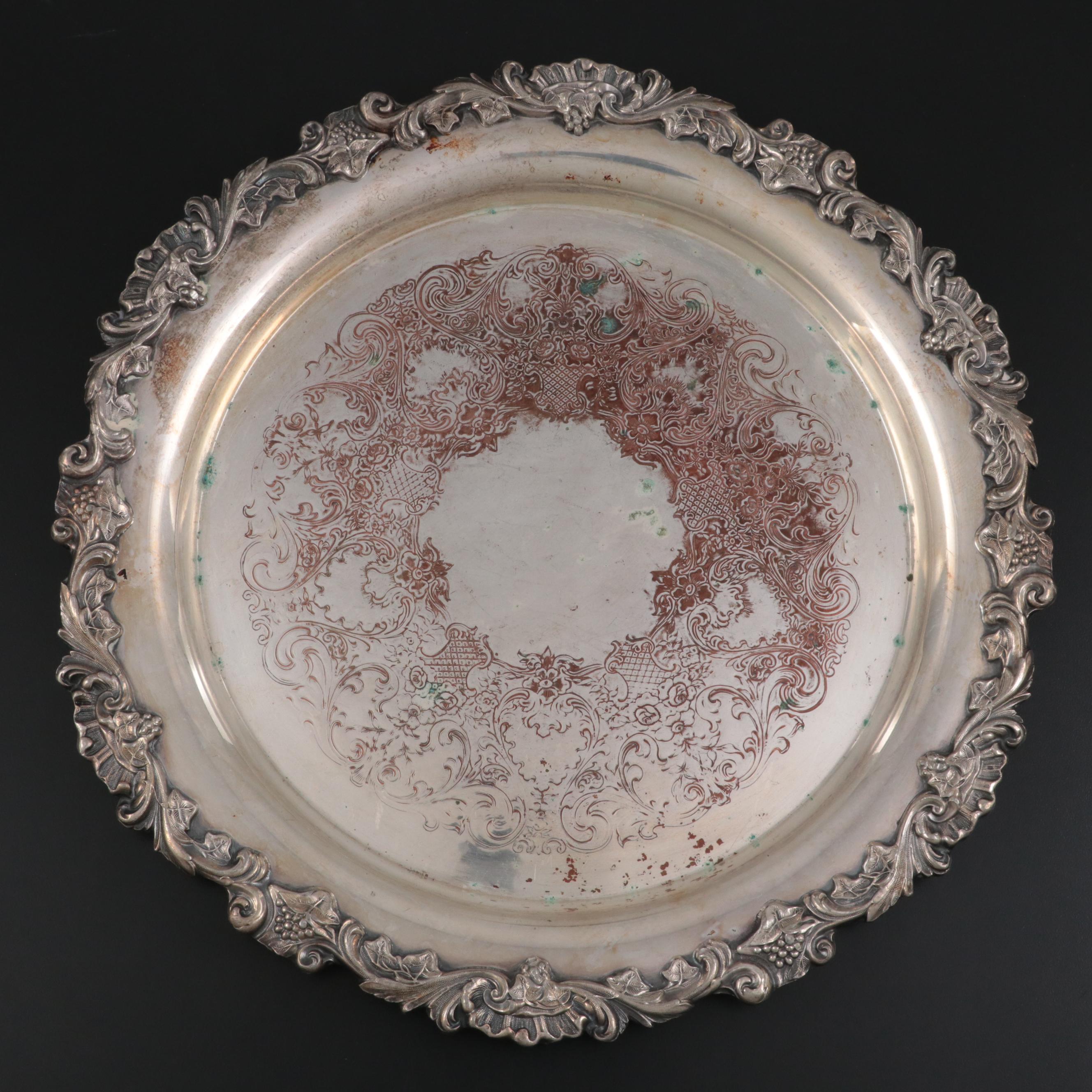 Reed & Barton "Salem" and Other Silver Plate Trays, Mid to Late 20th C.