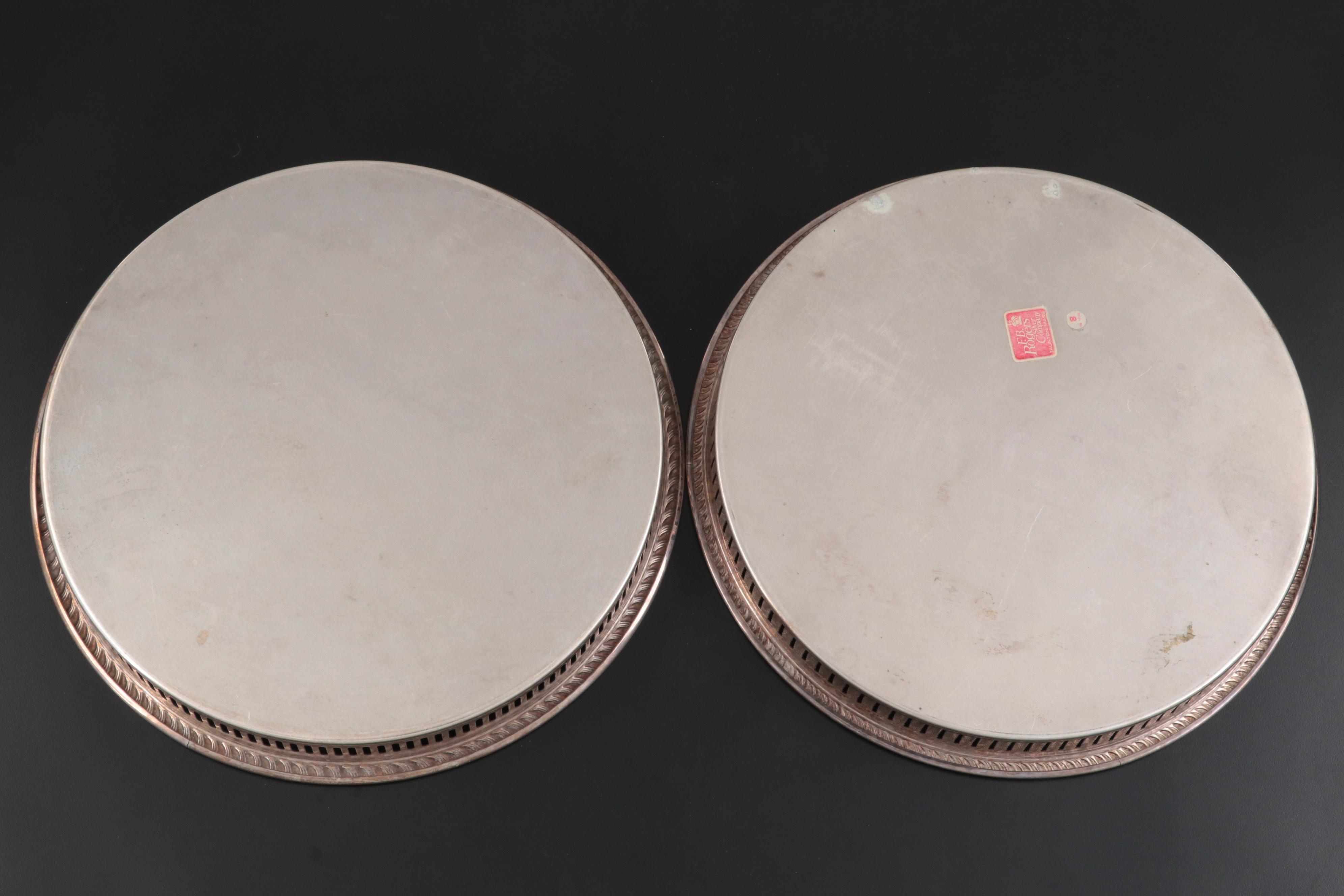 Reed & Barton "Salem" and Other Silver Plate Trays, Mid to Late 20th C.