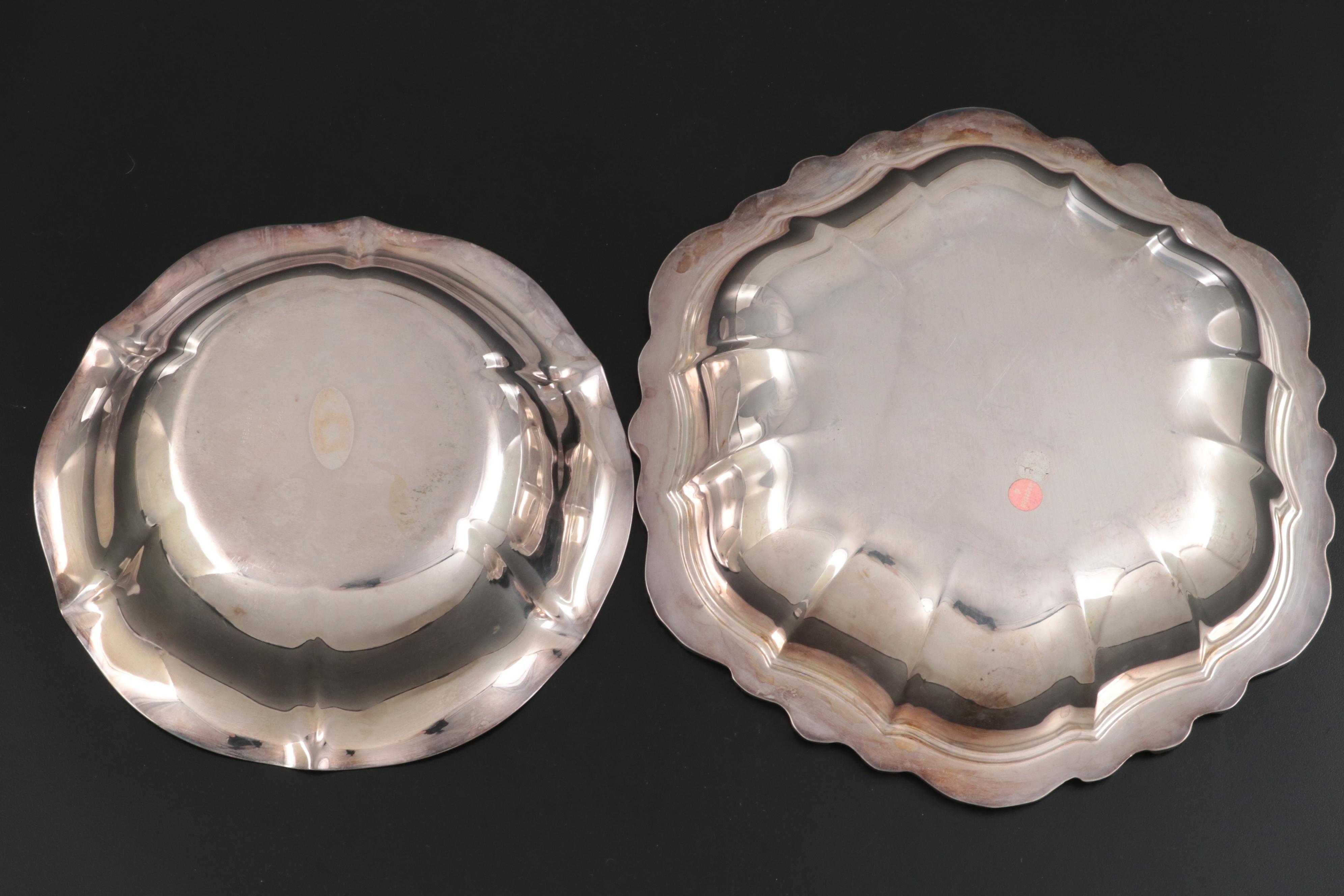 Reed & Barton "Salem" and Other Silver Plate Trays, Mid to Late 20th C.
