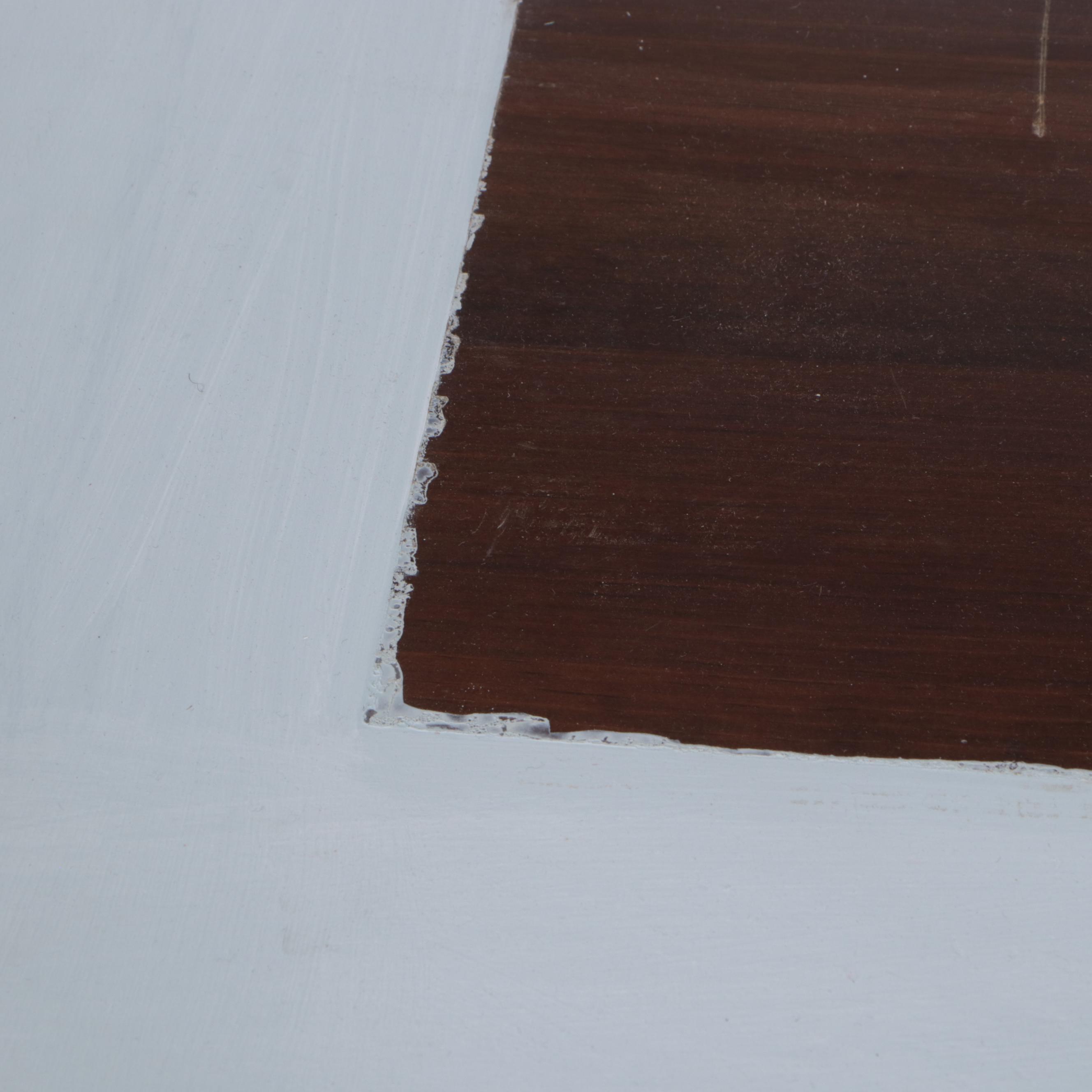Light Blue-Painted Wood Dresser With Mirror