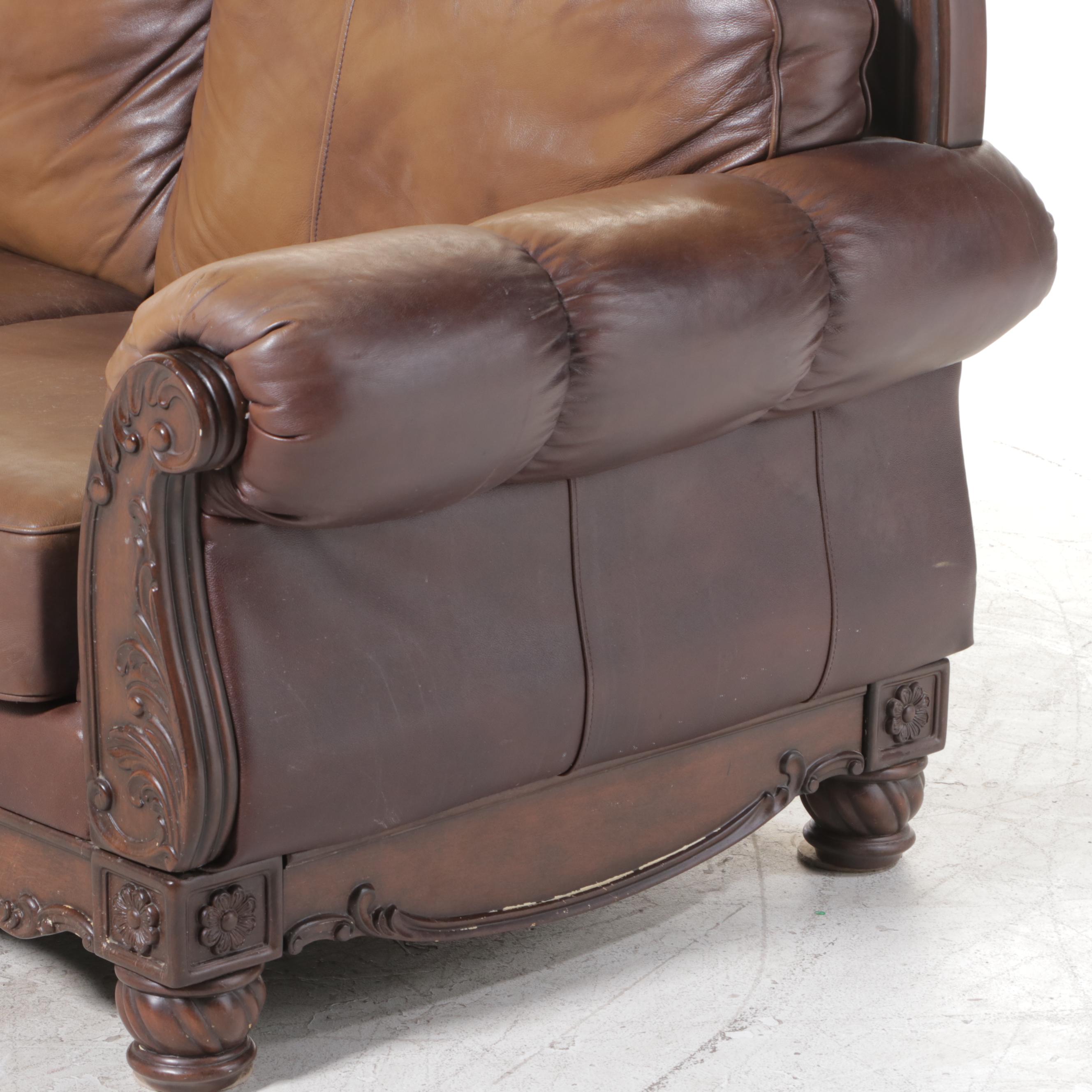 Ashley Furniture Leather Upholstered Sofa