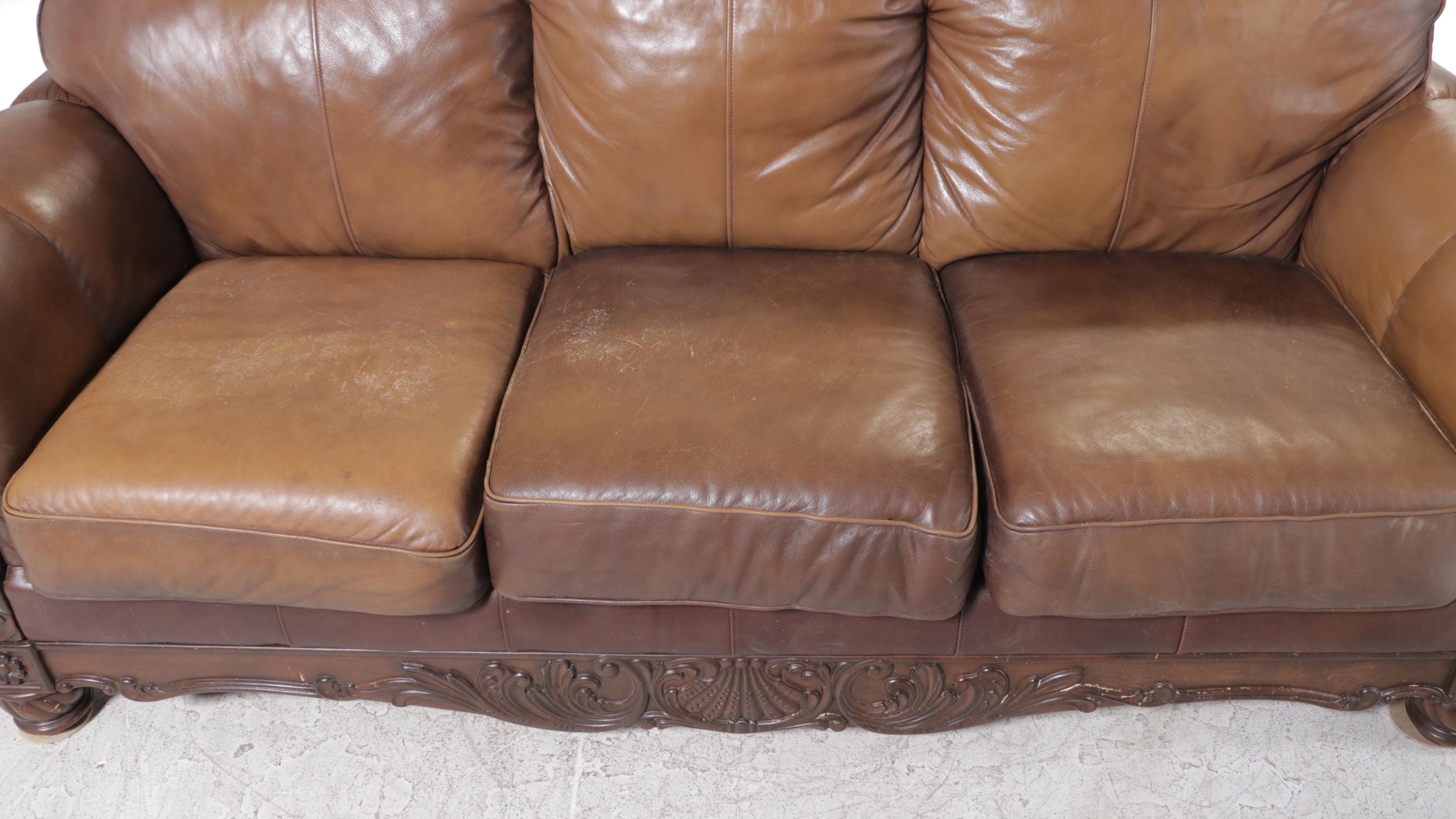 Ashley Furniture Leather Upholstered Sofa