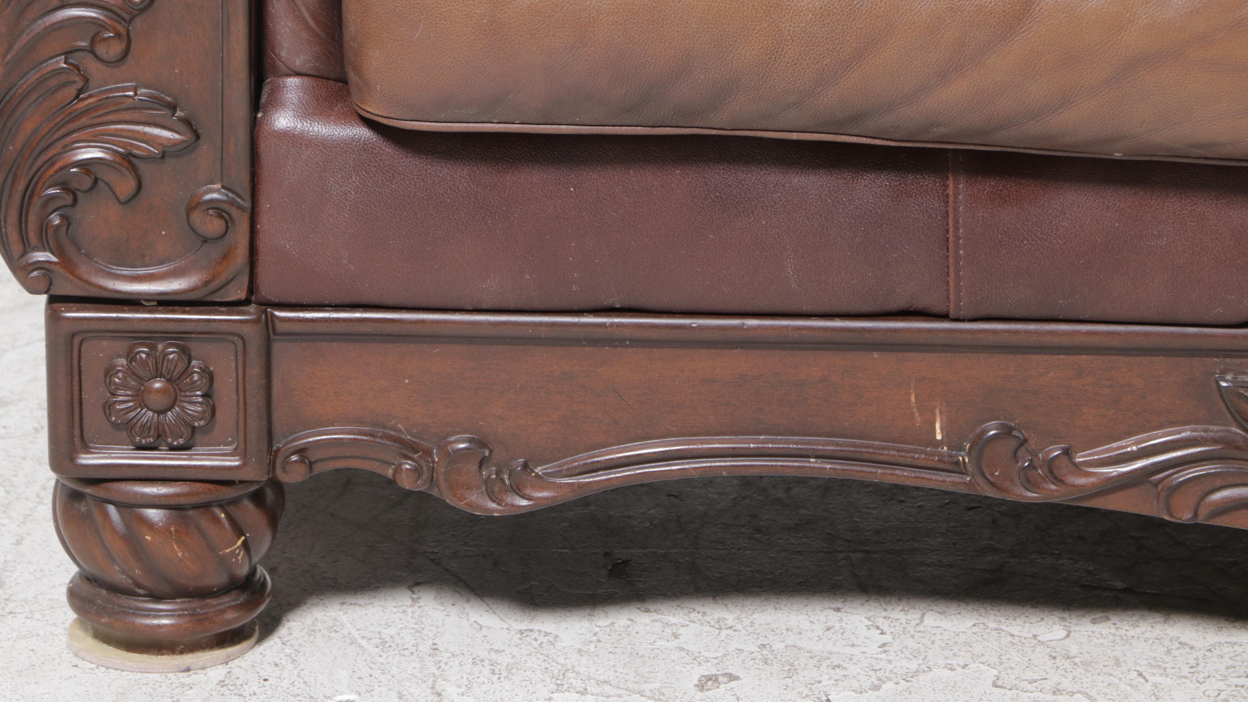 Ashley Furniture Leather Upholstered Sofa