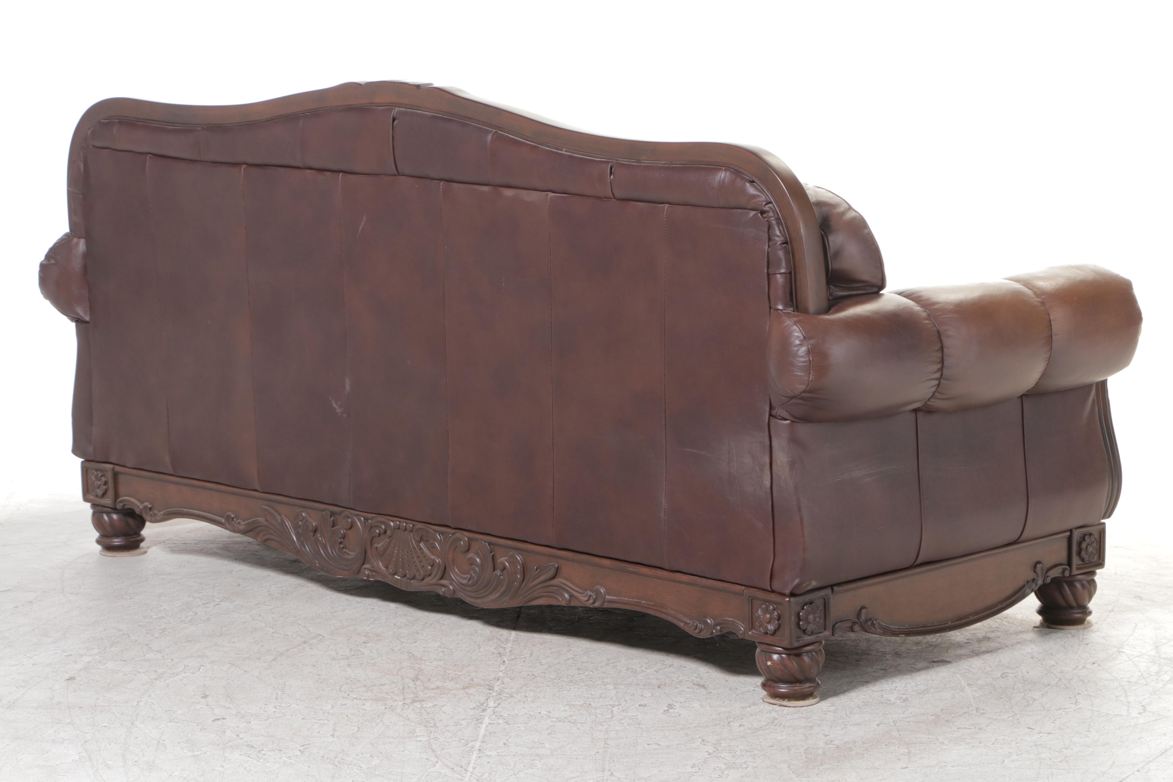 Ashley Furniture Leather Upholstered Sofa