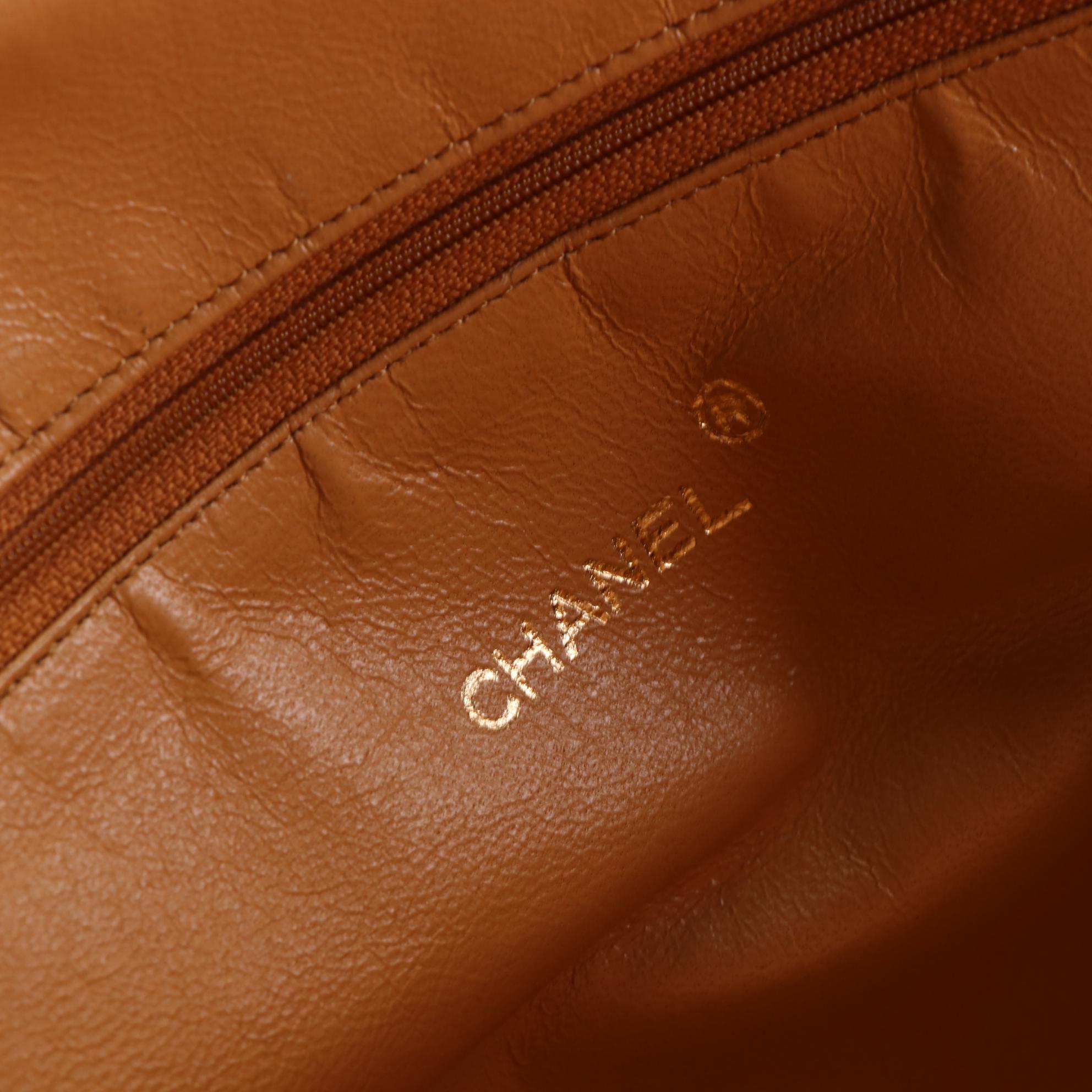 Chanel CC Chain Shoulder Bag in Ostrich Skin Leather