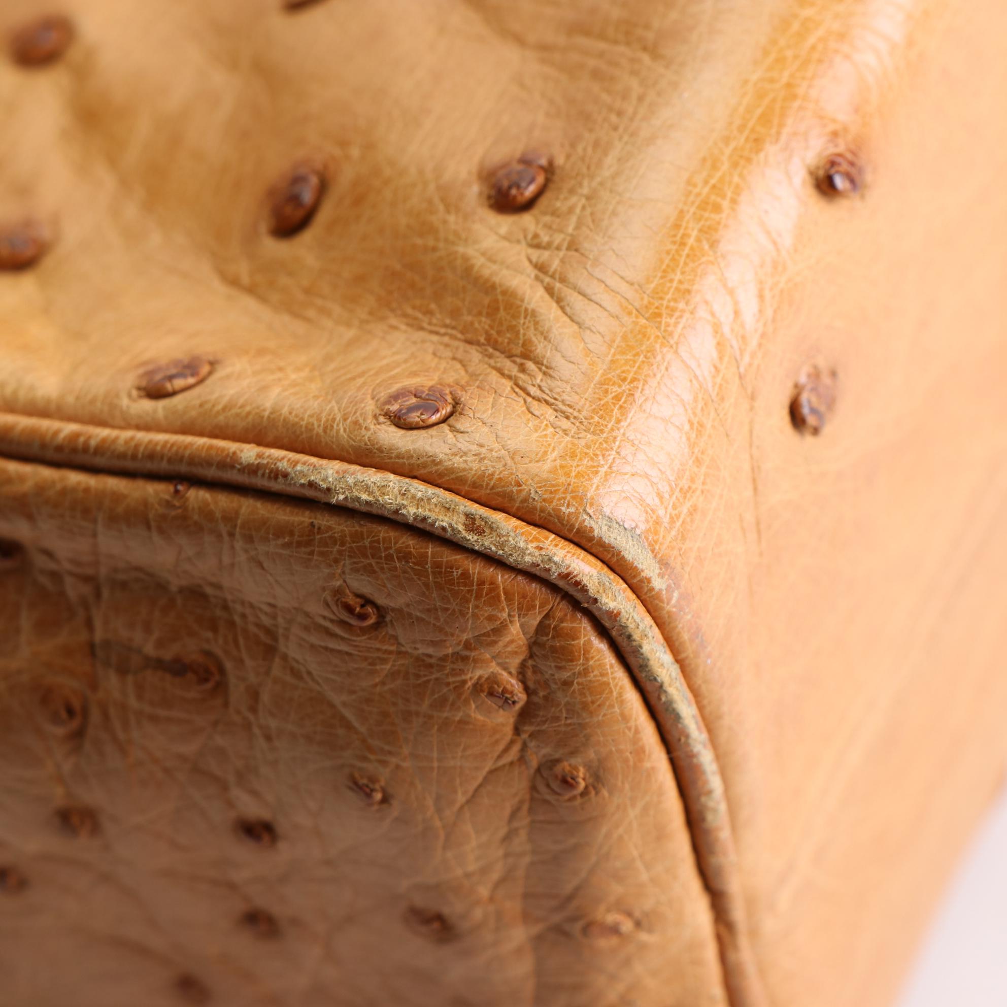 Chanel CC Chain Shoulder Bag in Ostrich Skin Leather