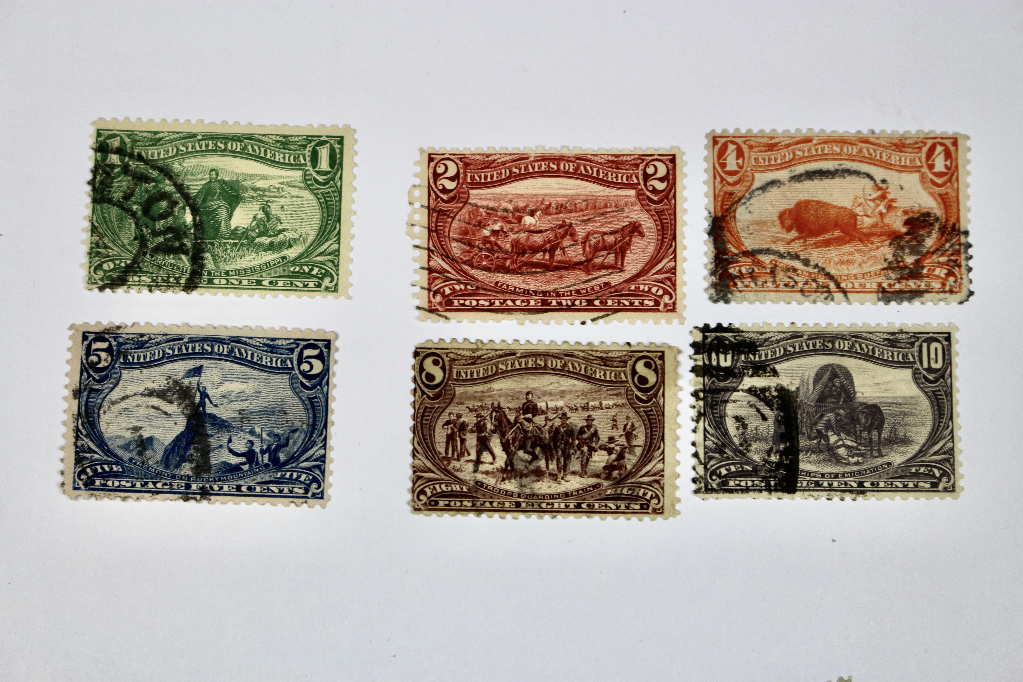 Used Trans-Mississippi, Pan American and Early Airmail Postage Stamps