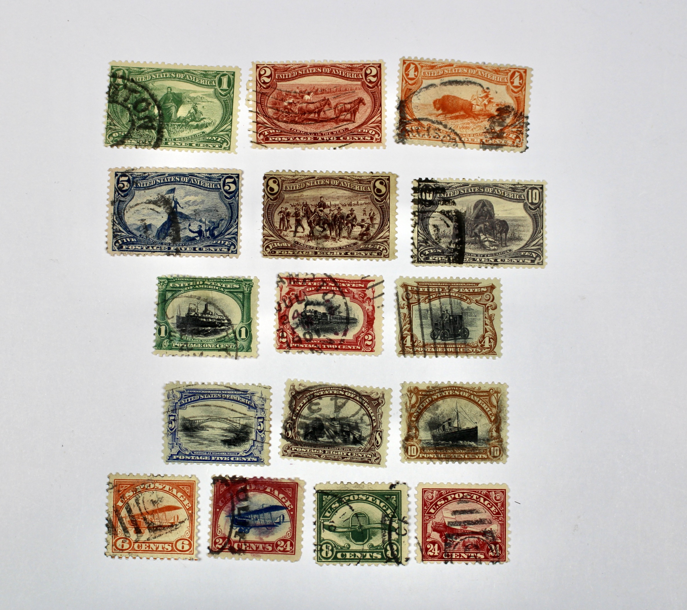 Used Trans-Mississippi, Pan American and Early Airmail Postage Stamps