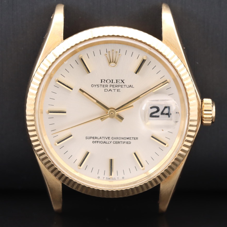 1972 Rolex Oyster Perpetual Date 14K Sigma Dial Wristwatch