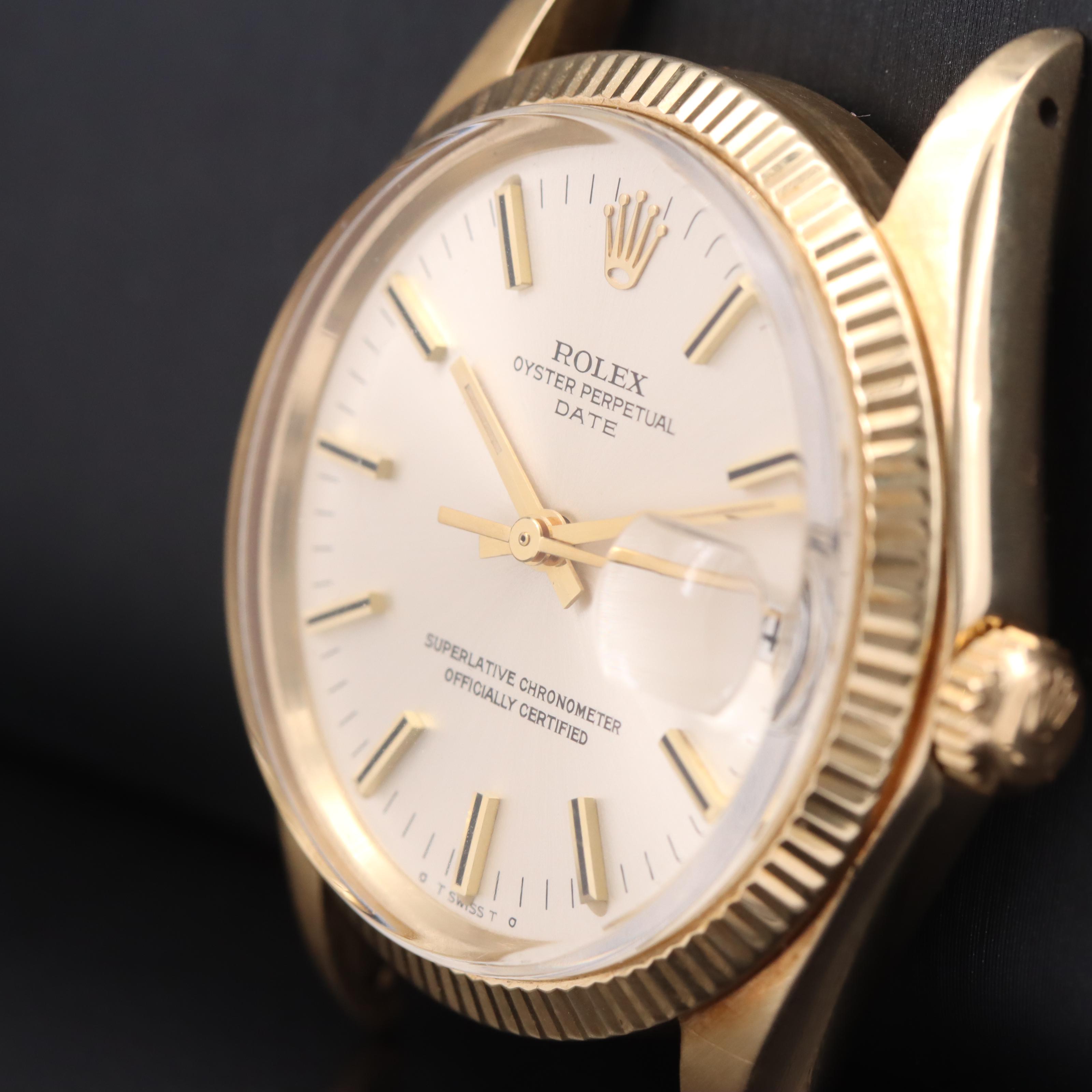 1972 Rolex Oyster Perpetual Date 14K Sigma Dial Watch