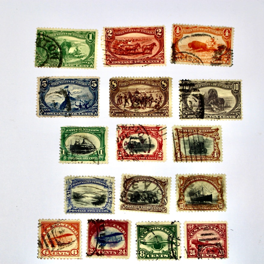 Used Trans-Mississippi, Pan American and Early Airmail Postage Stamps