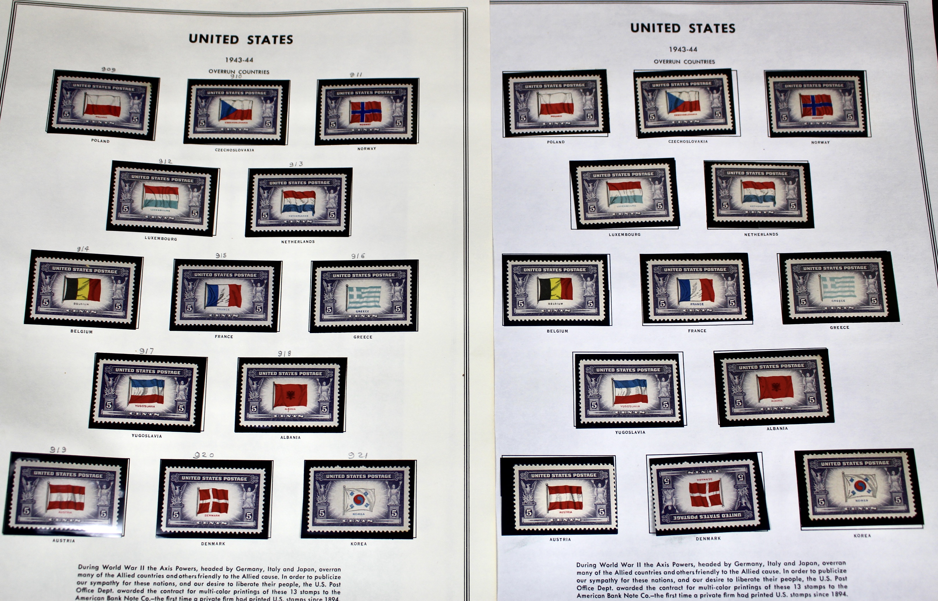 Mint Condition U.S. Postage Stamp Collection, 1940 to 1988