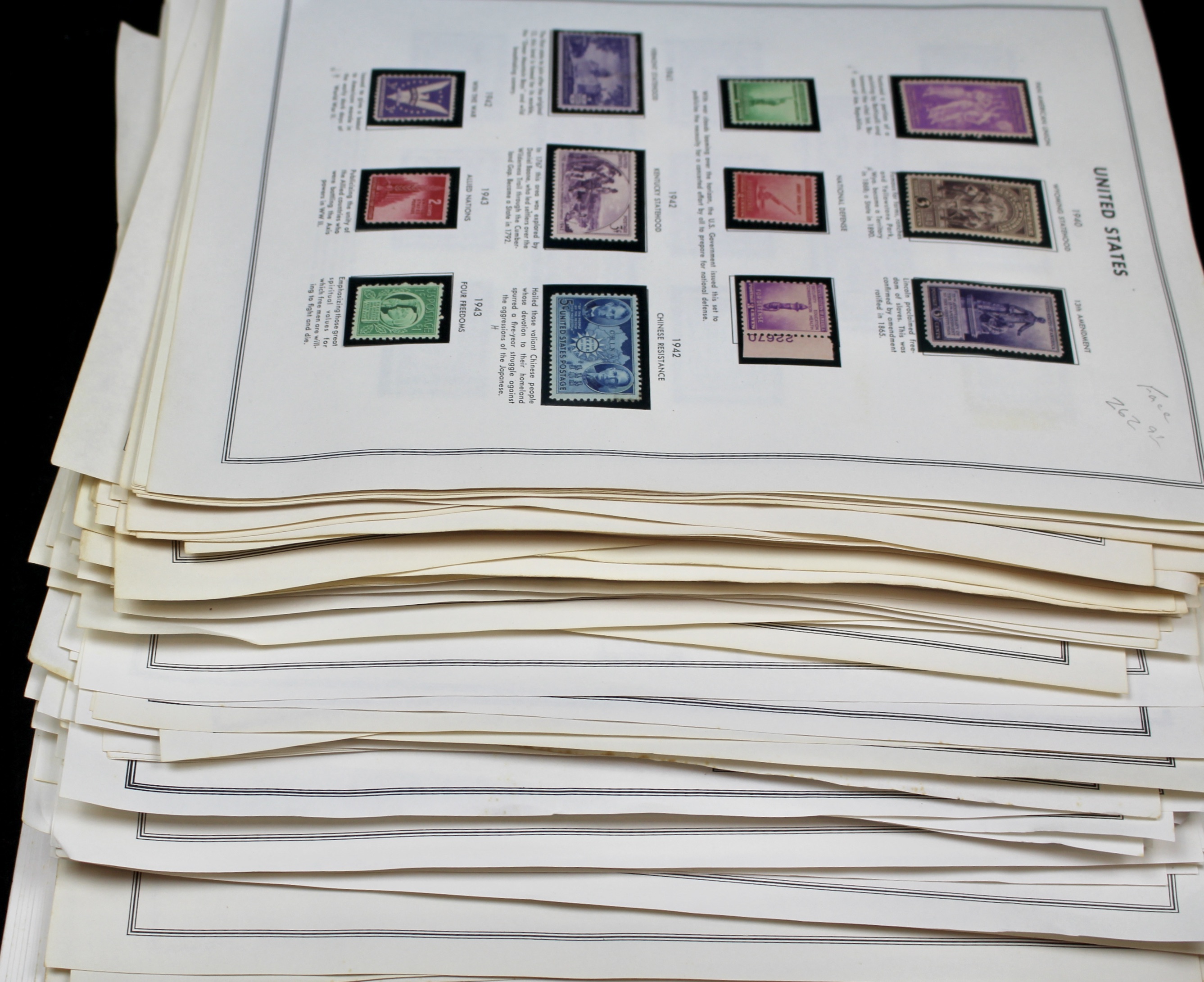 Mint Condition U.S. Postage Stamp Collection, 1940 to 1988