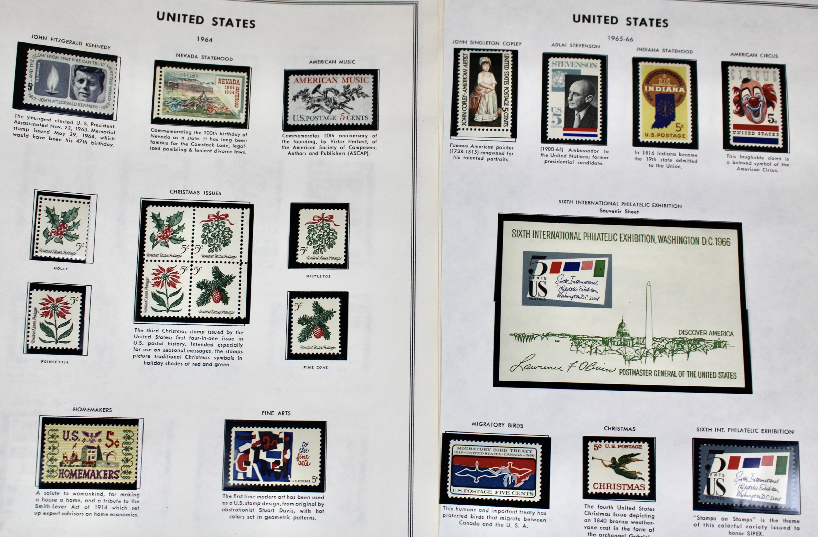 Mint Condition U.S. Postage Stamp Collection, 1940 to 1988
