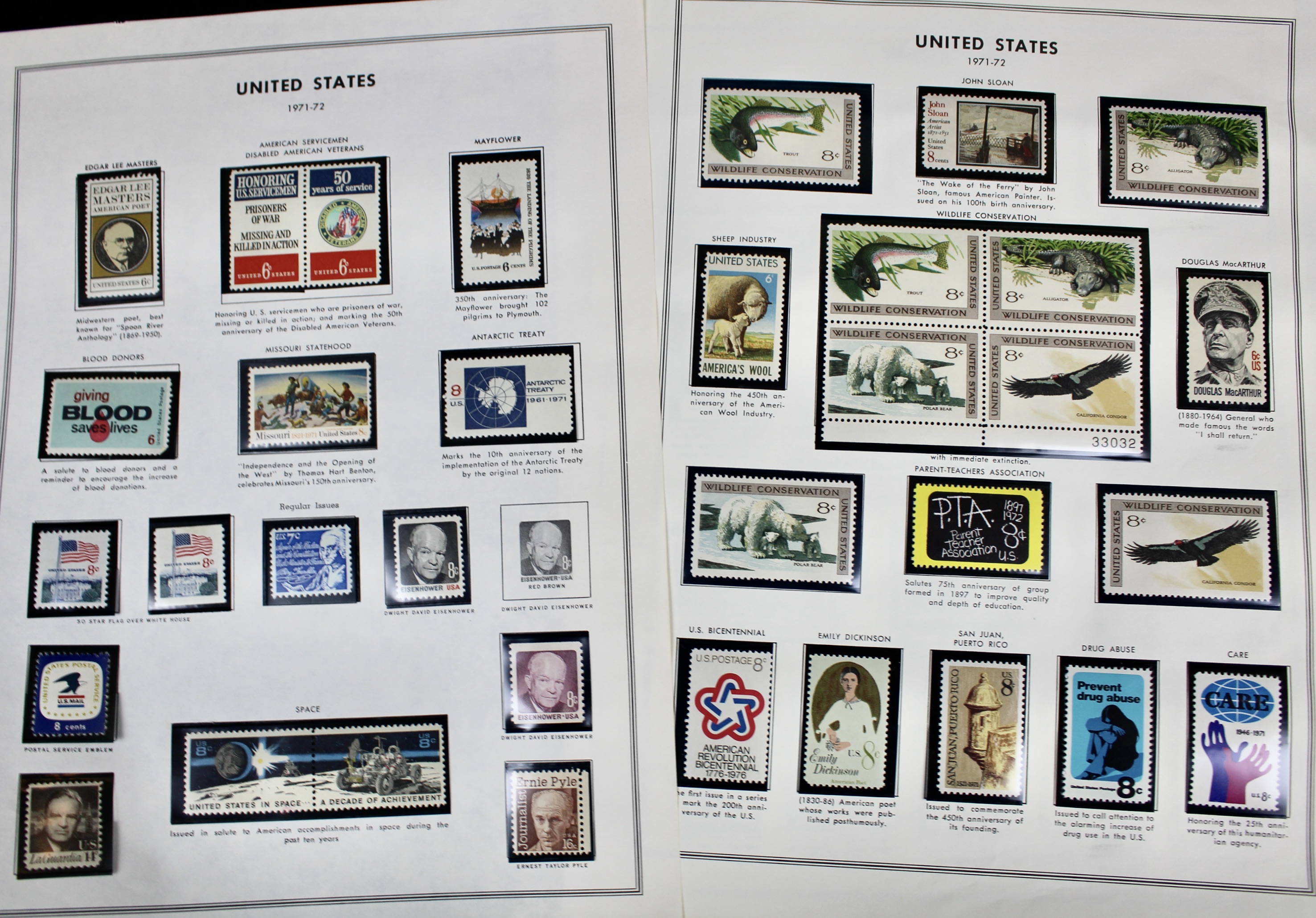Mint Condition U.S. Postage Stamp Collection, 1940 to 1988