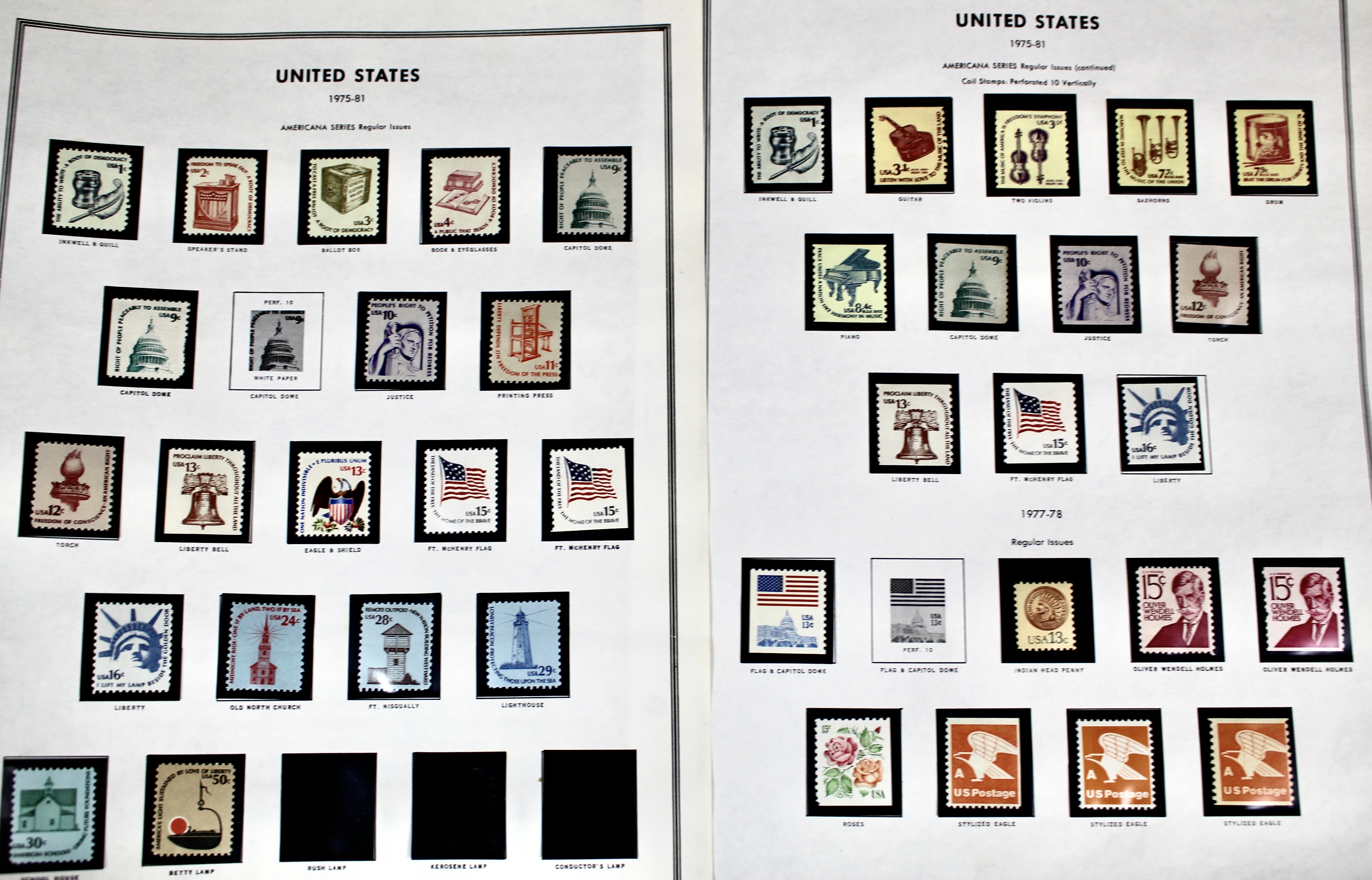 Mint Condition U.S. Postage Stamp Collection, 1940 to 1988