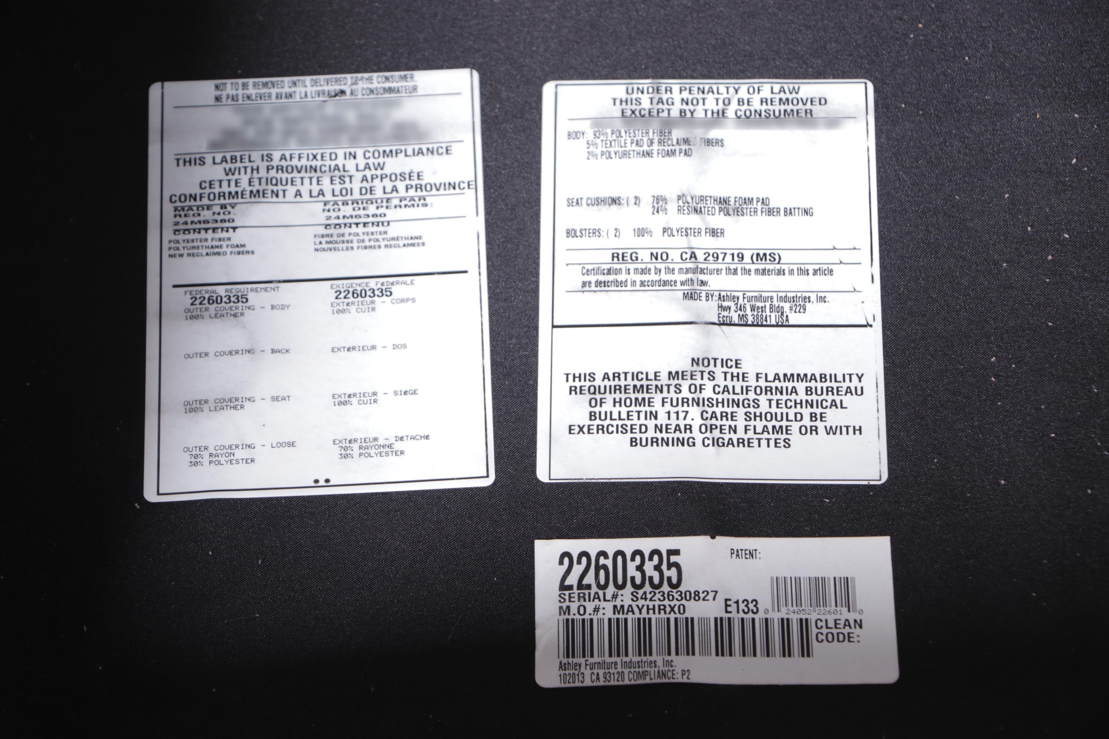 Ashley Furniture Leather-Upholstered Loveseat Sofa