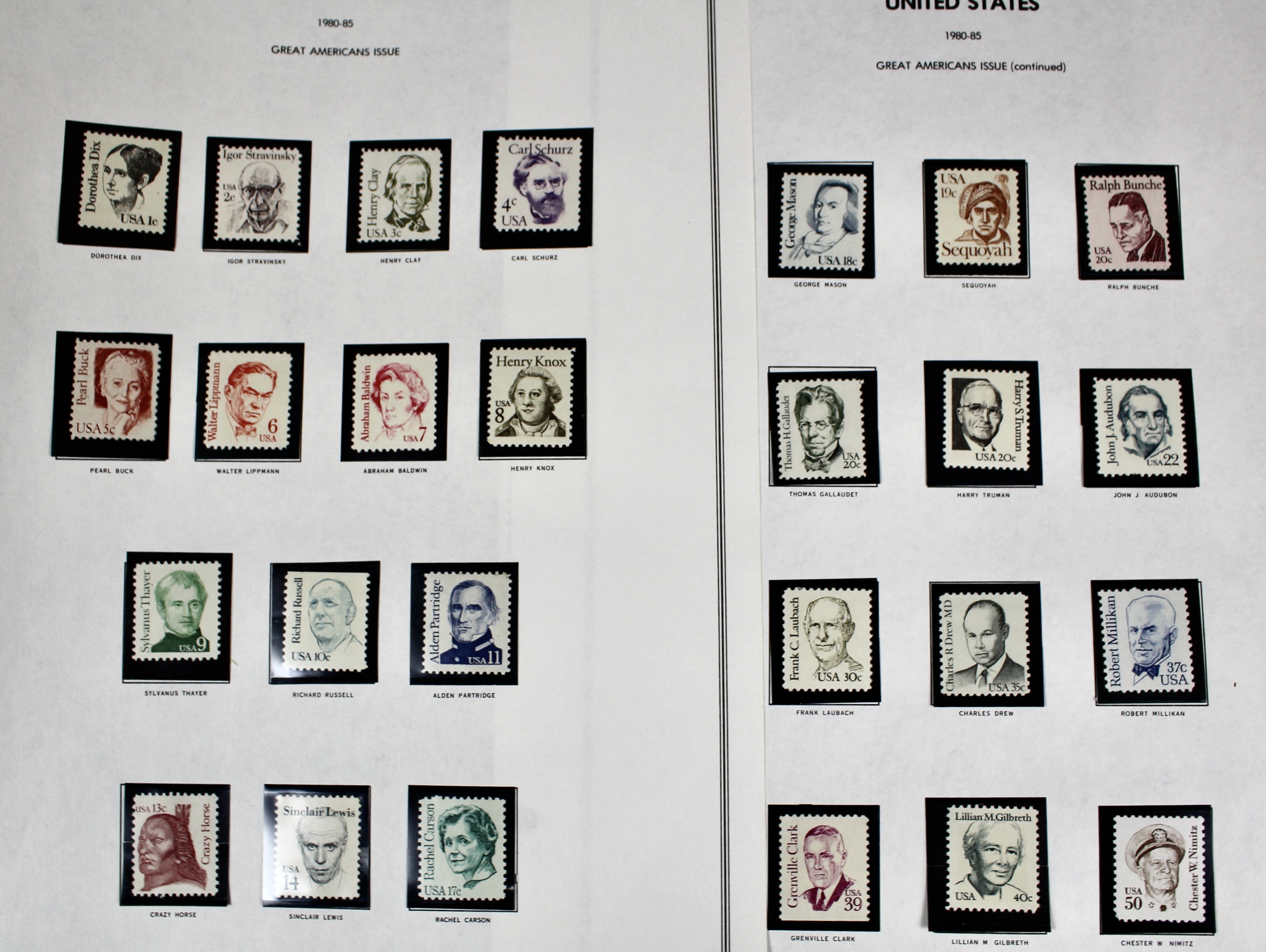 Mint Condition U.S. Postage Stamp Collection, 1940 to 1988