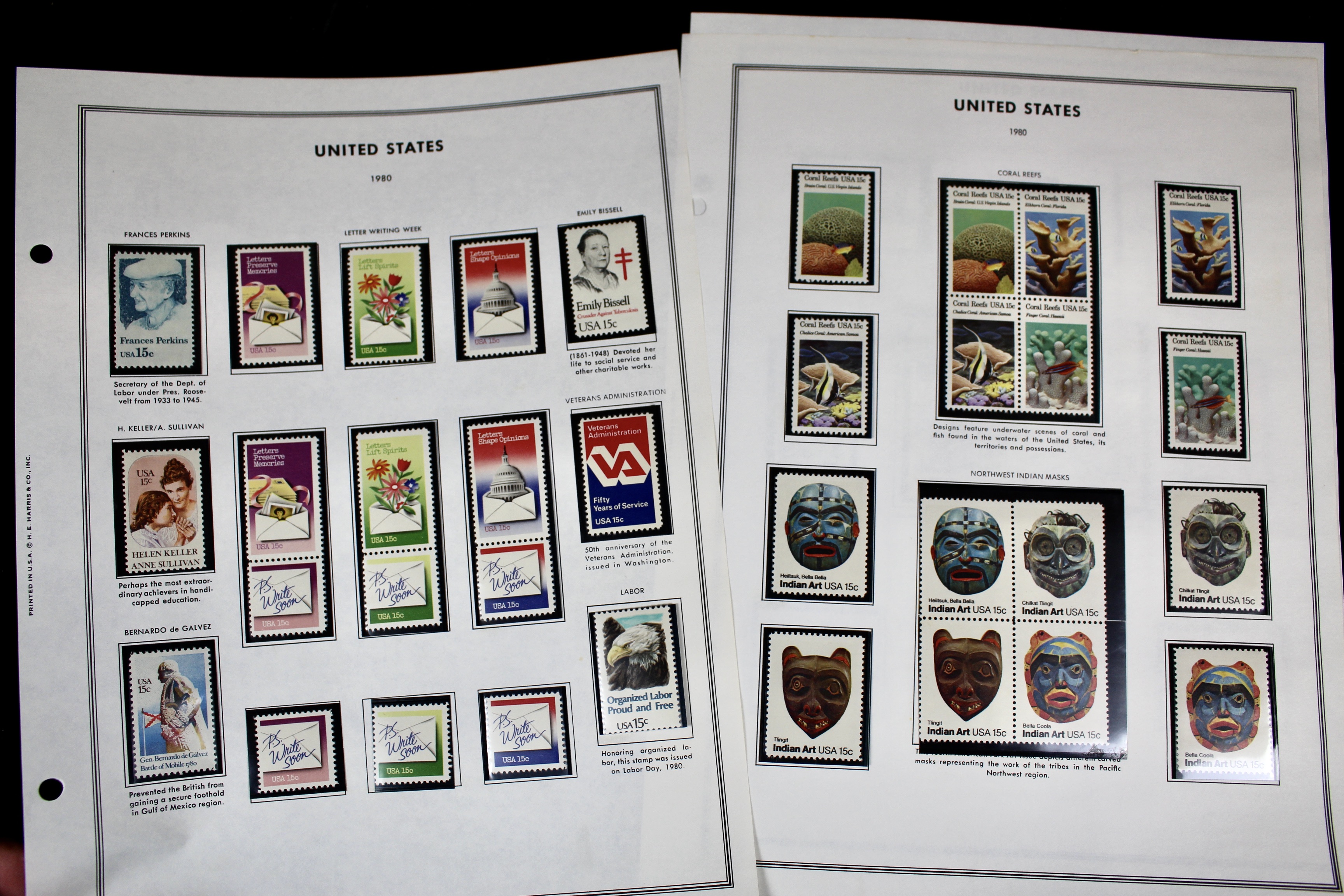 Mint Condition U.S. Postage Stamp Collection, 1940 to 1988