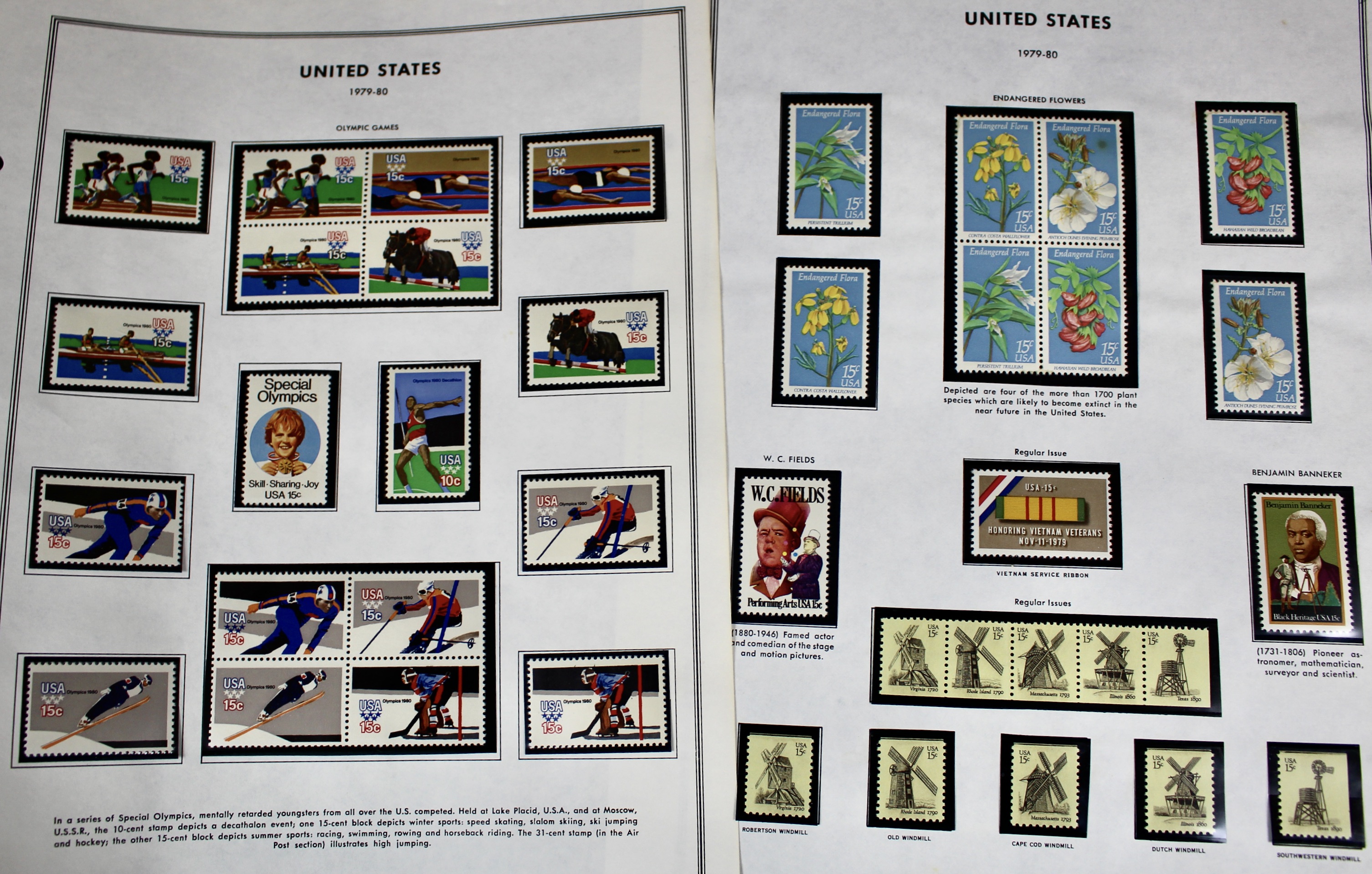 Mint Condition U.S. Postage Stamp Collection, 1940 to 1988