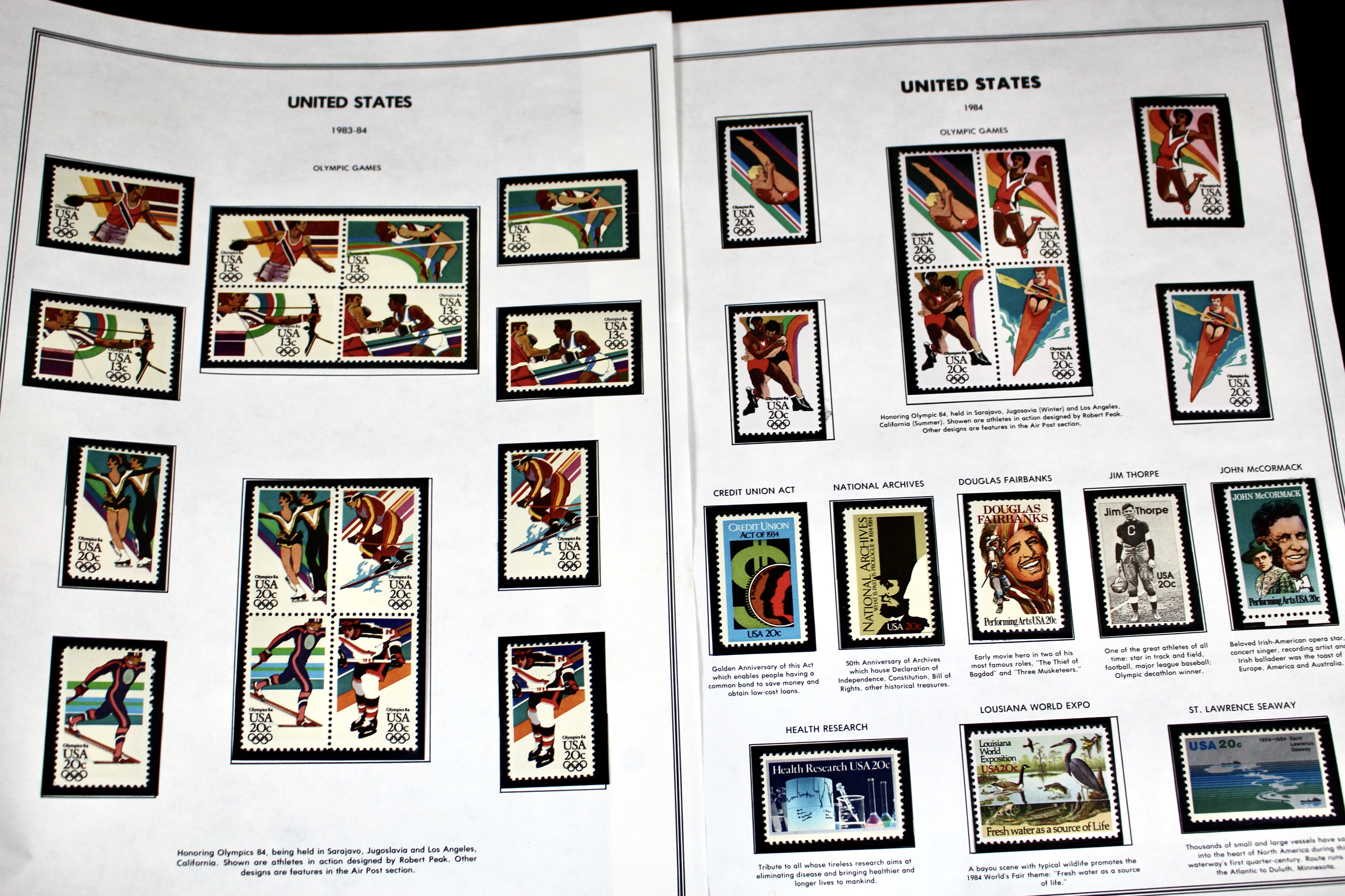 Mint Condition U.S. Postage Stamp Collection, 1940 to 1988