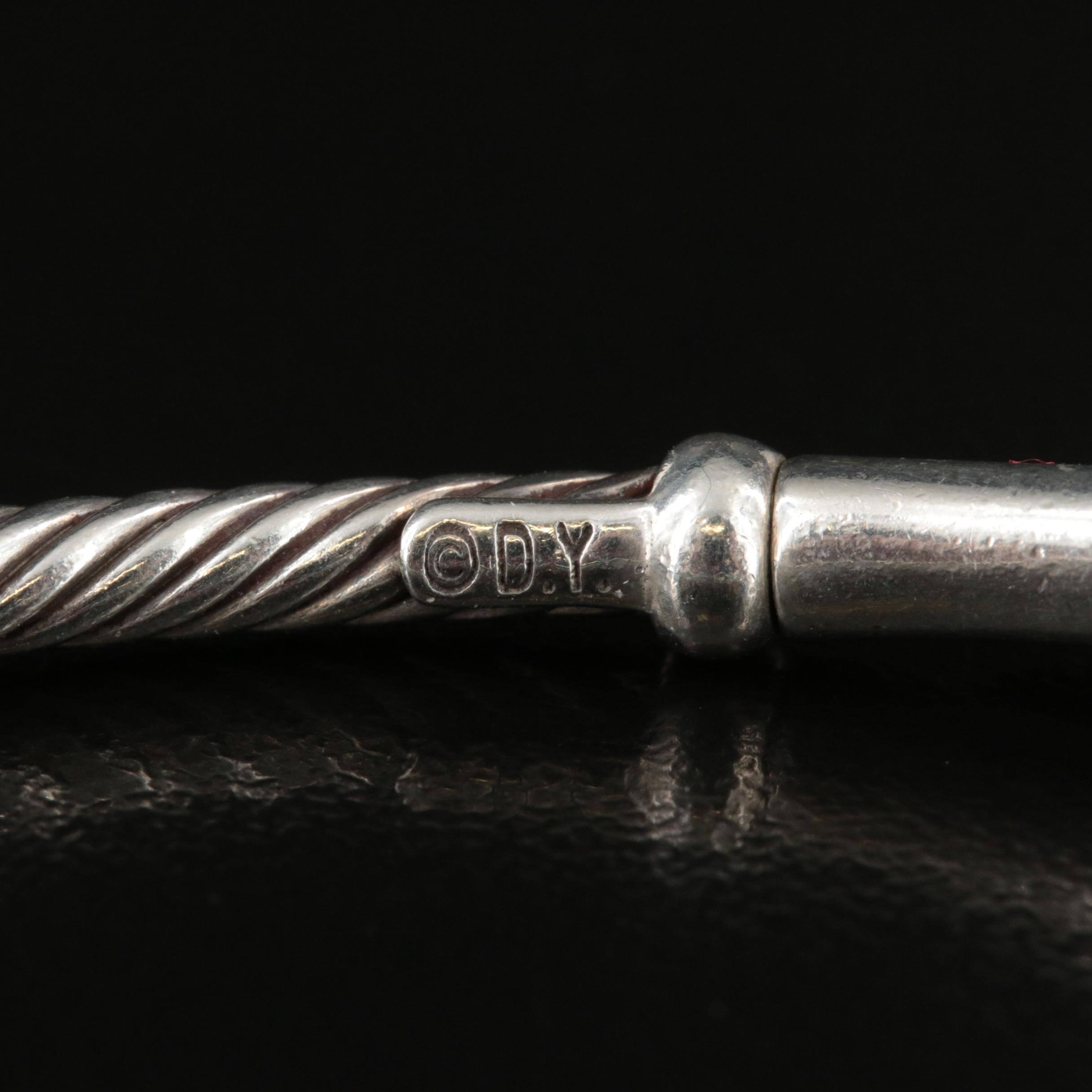 David Yurman Sterling and 14K Turquoise Station Bracelet