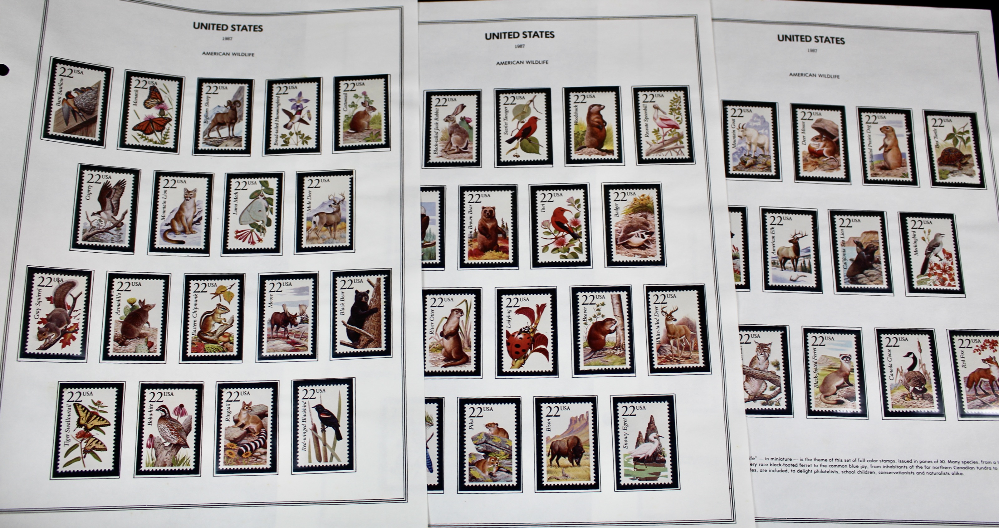 Mint Condition U.S. Postage Stamp Collection, 1940 to 1988