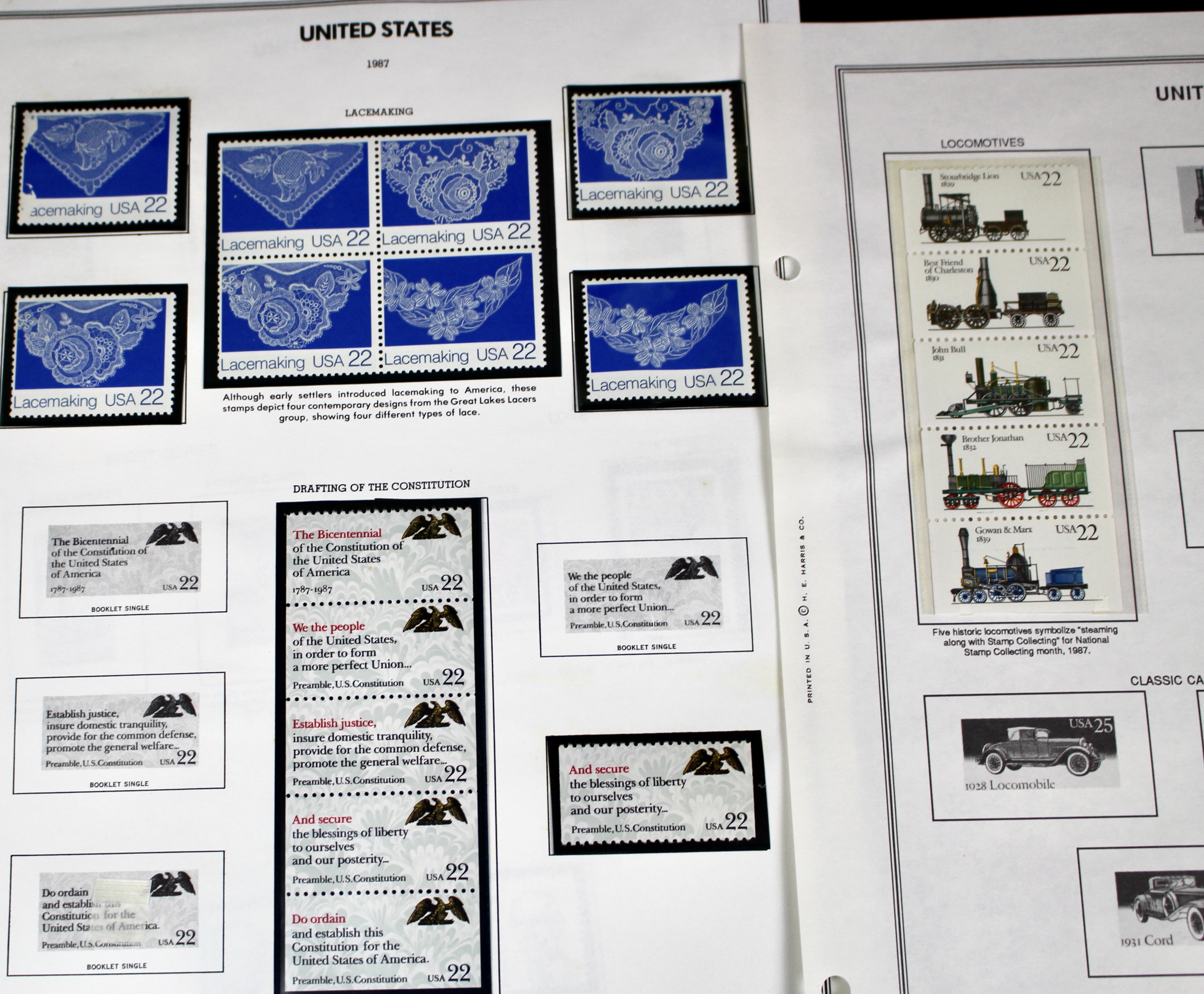 Mint Condition U.S. Postage Stamp Collection, 1940 to 1988