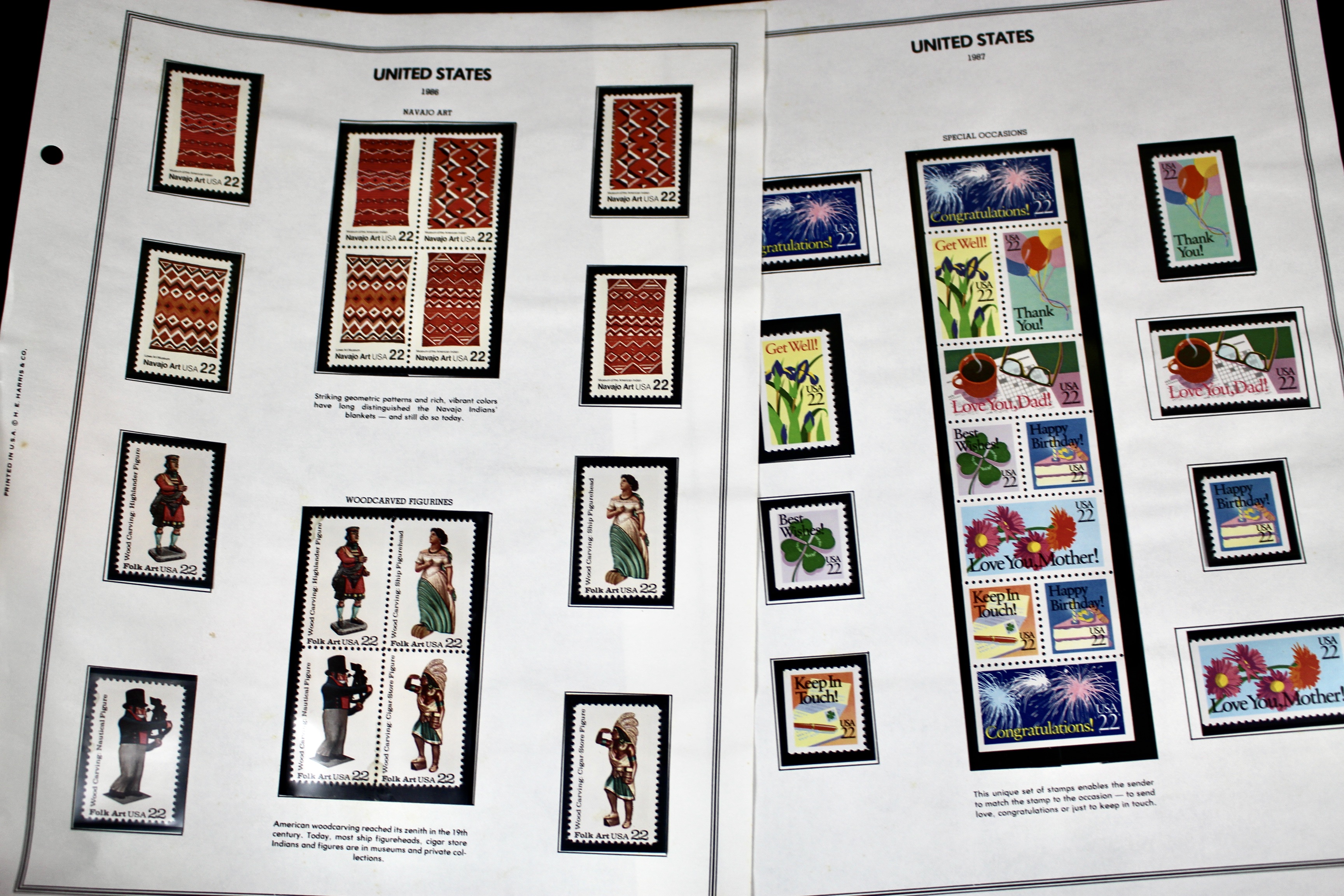 Mint Condition U.S. Postage Stamp Collection, 1940 to 1988
