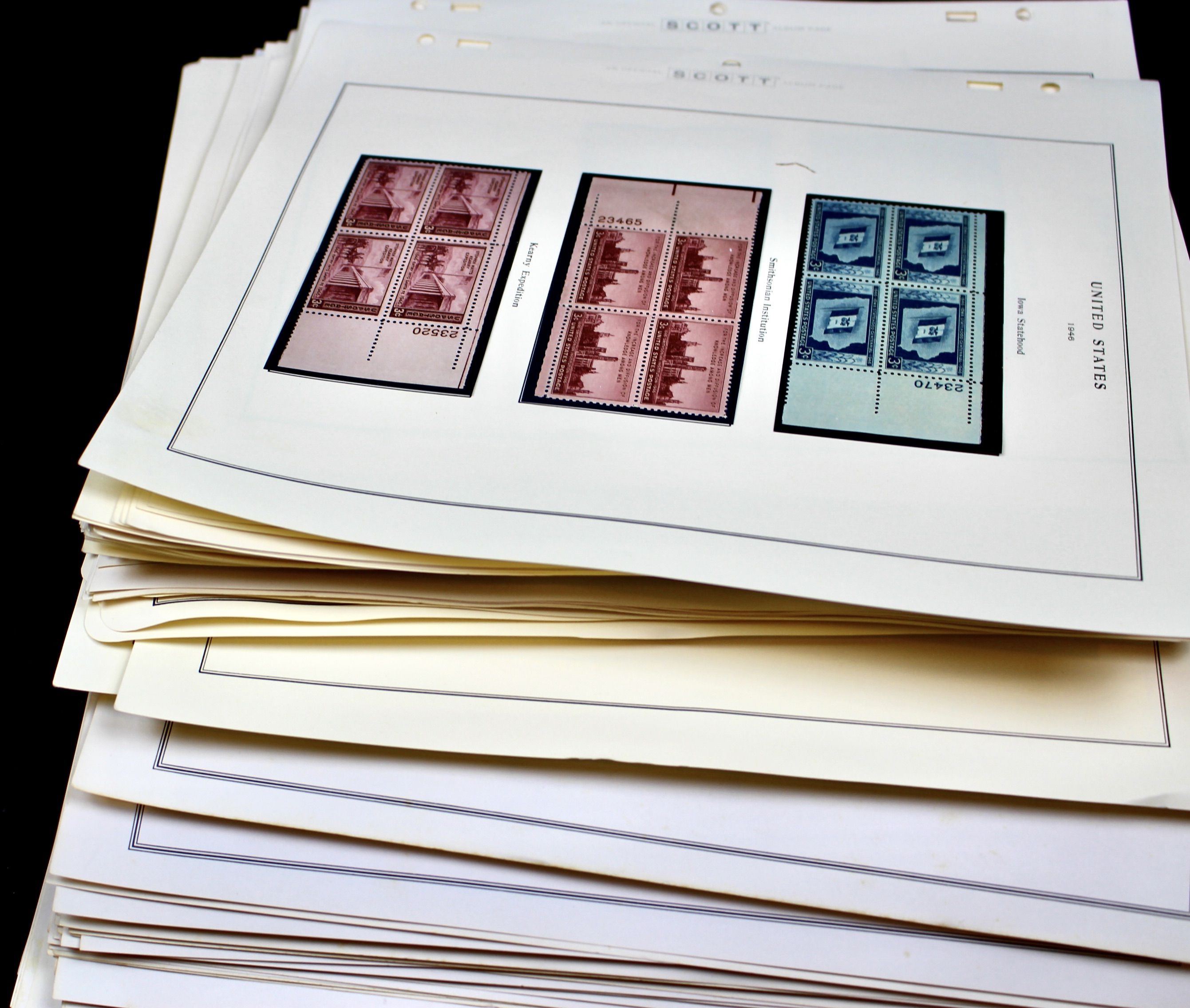 U.S. Plate Block Collection, 1940s to 1960s