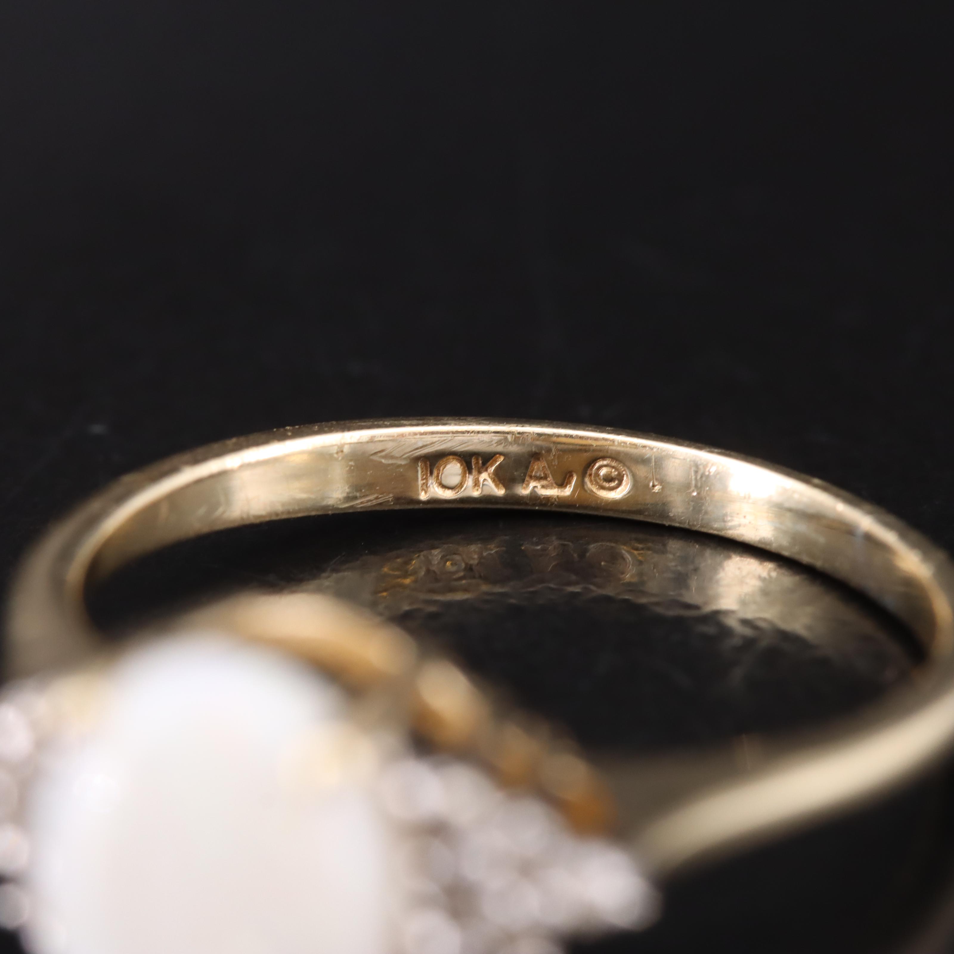 10K Opal and Diamond Ring