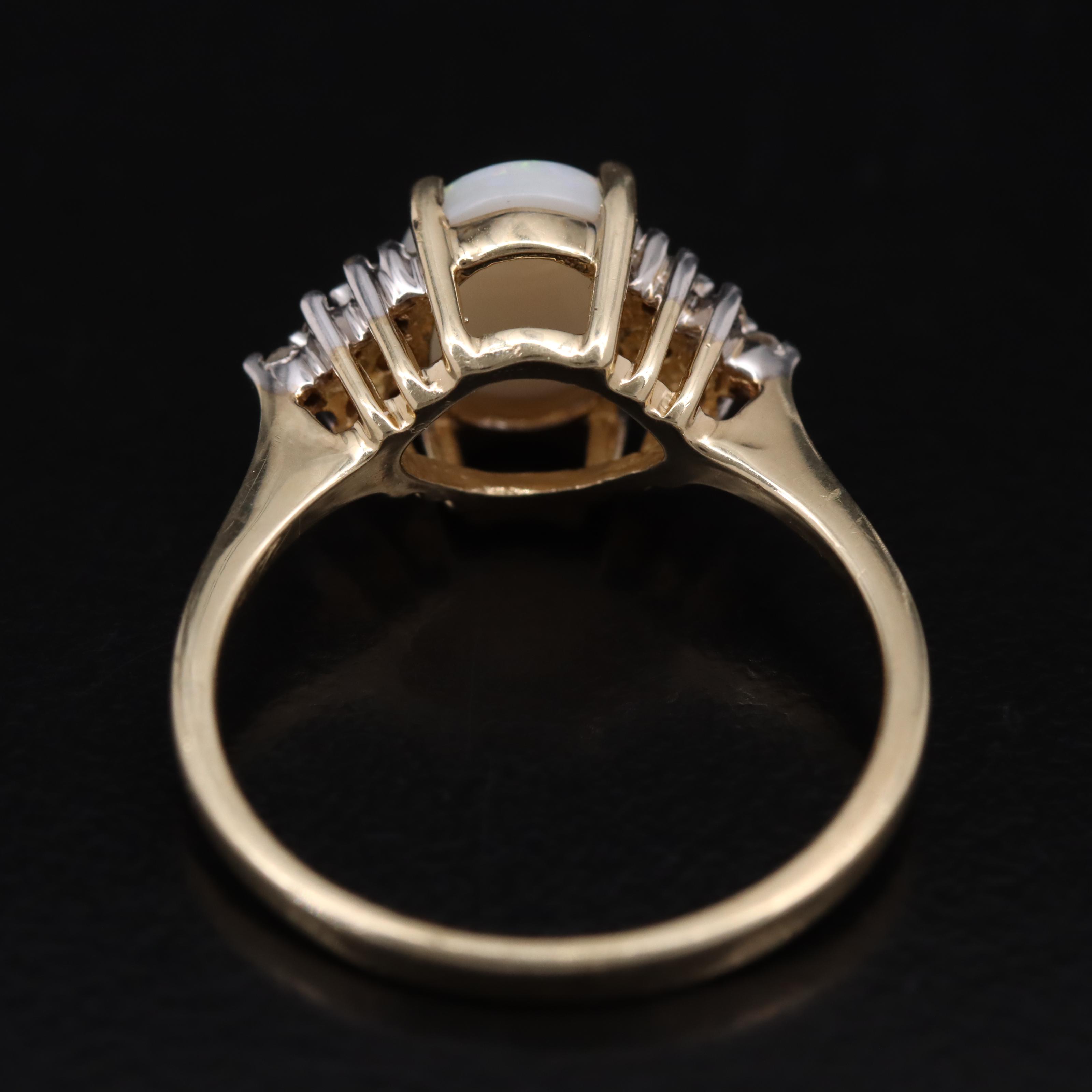 10K Opal and Diamond Ring