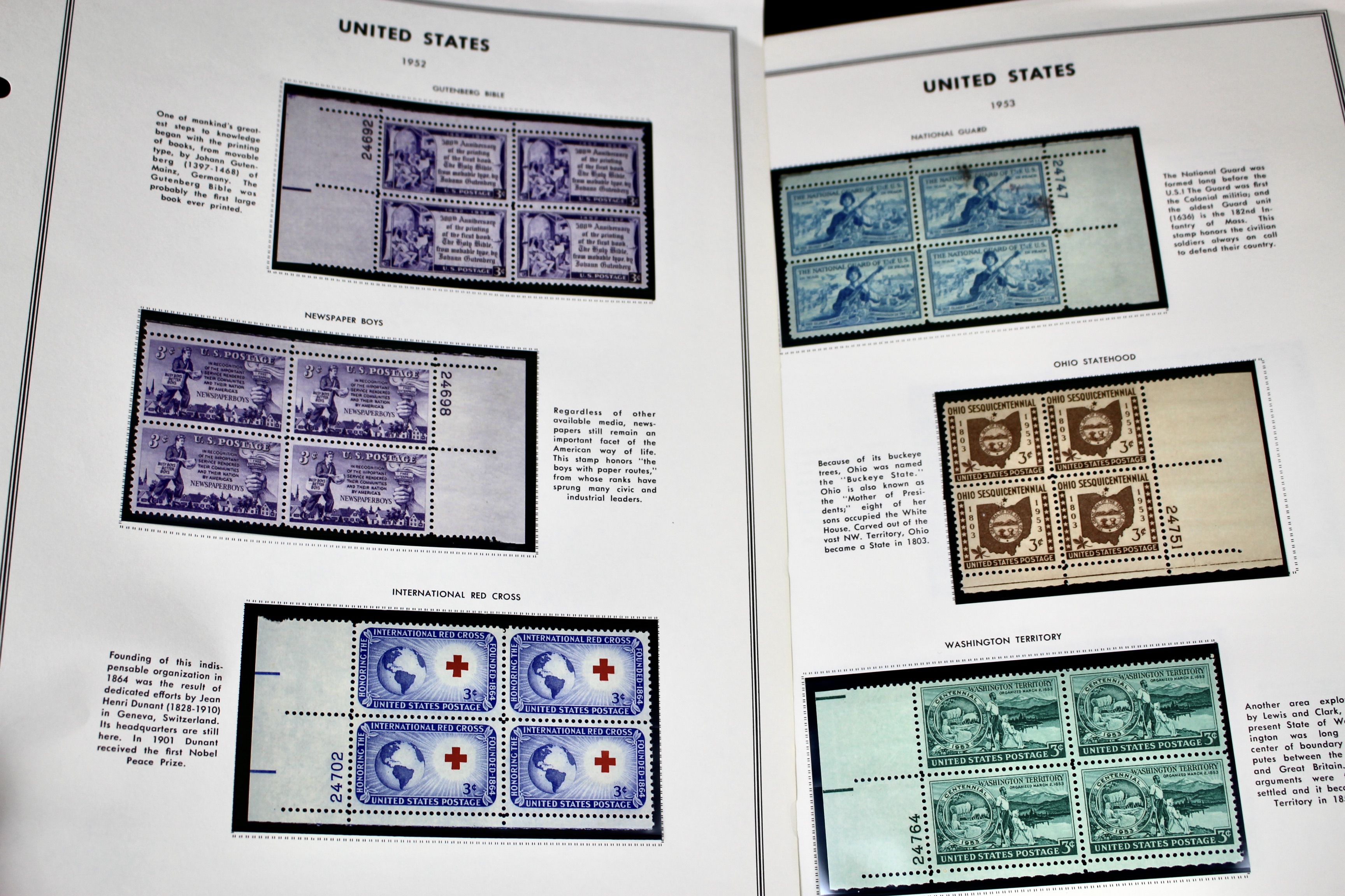 U.S. Plate Block Collection, 1940s to 1960s