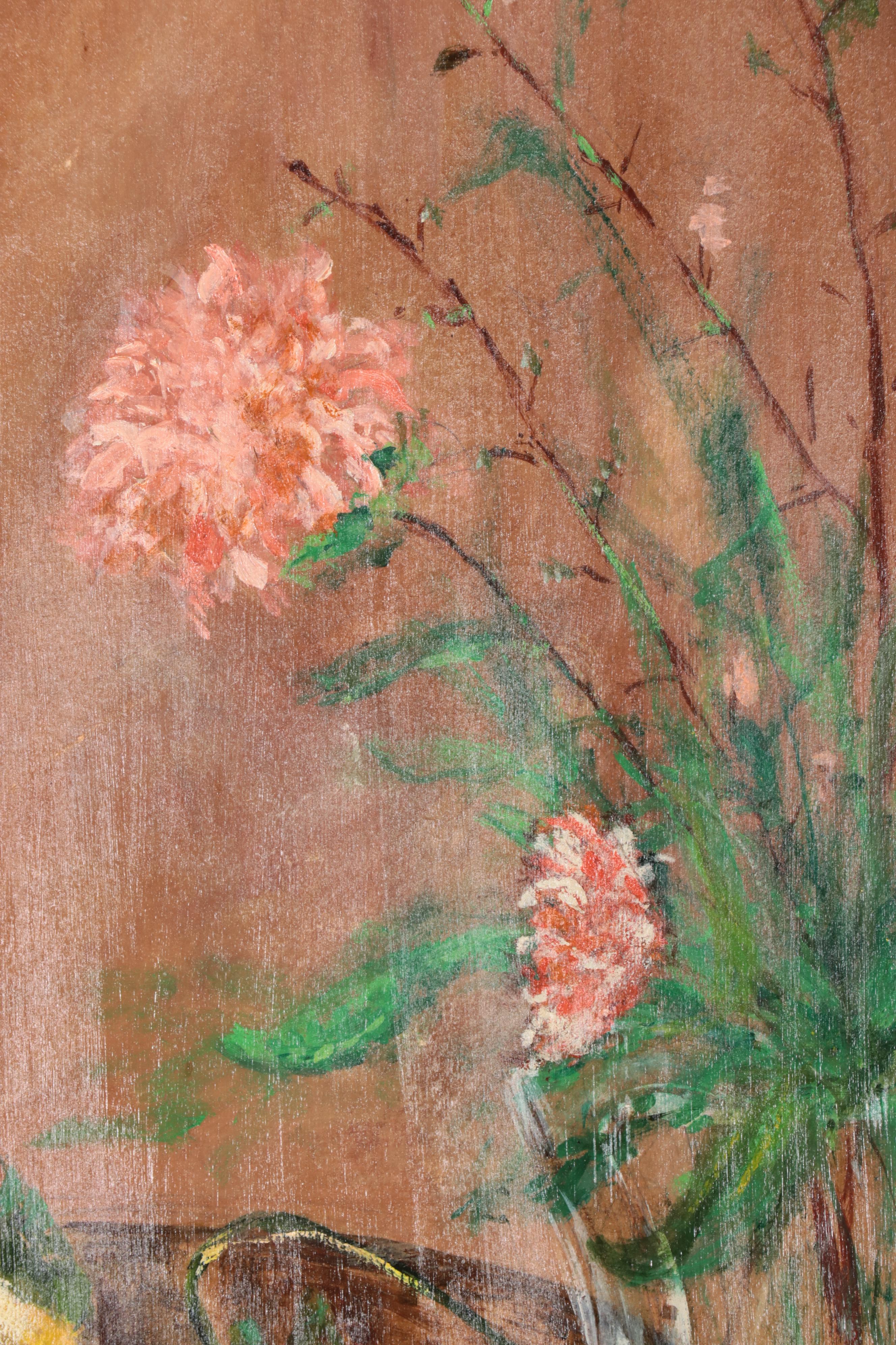 Patrick Korb Oil Painting of Floral Still Life, 1966