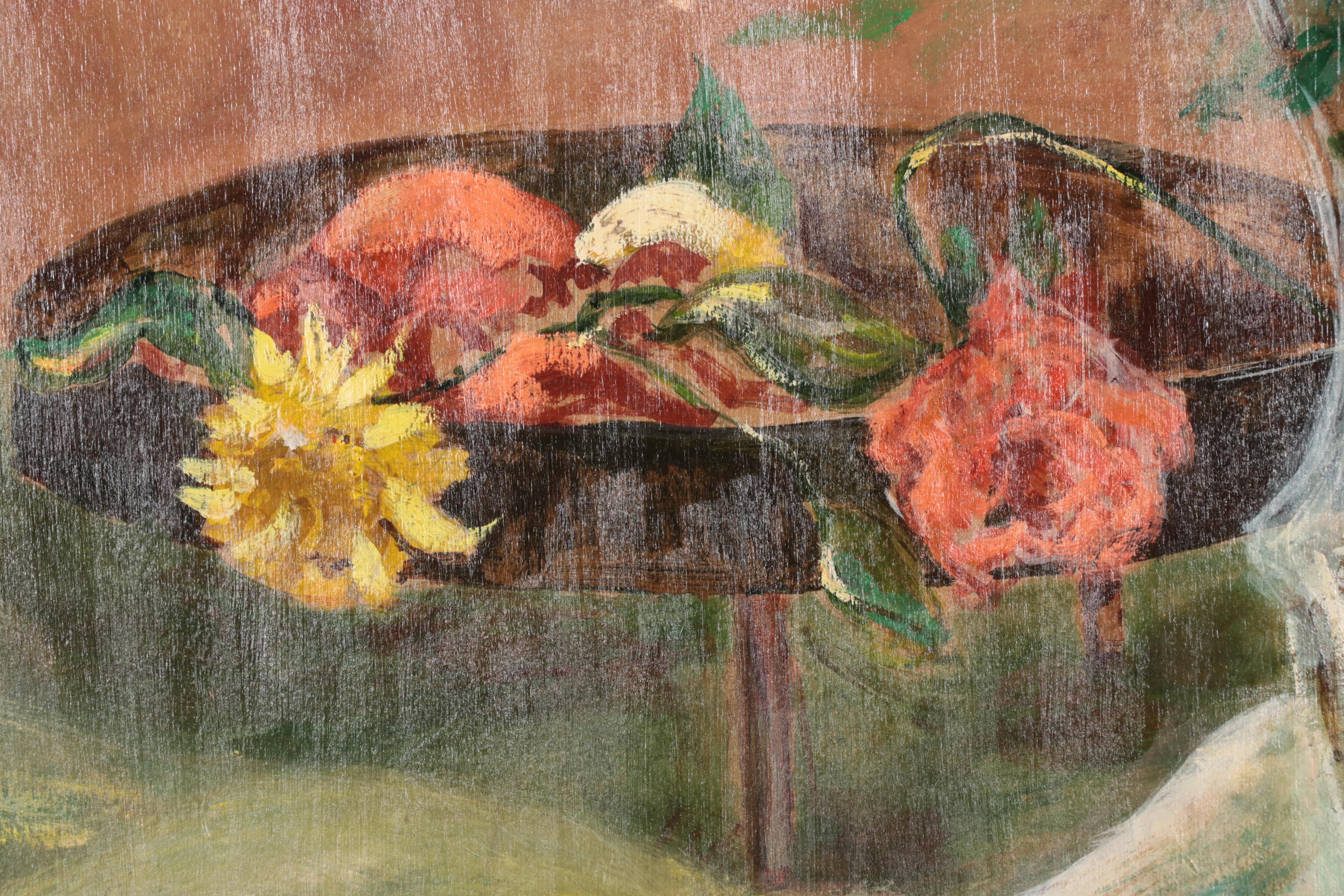 Patrick Korb Oil Painting of Floral Still Life, 1966