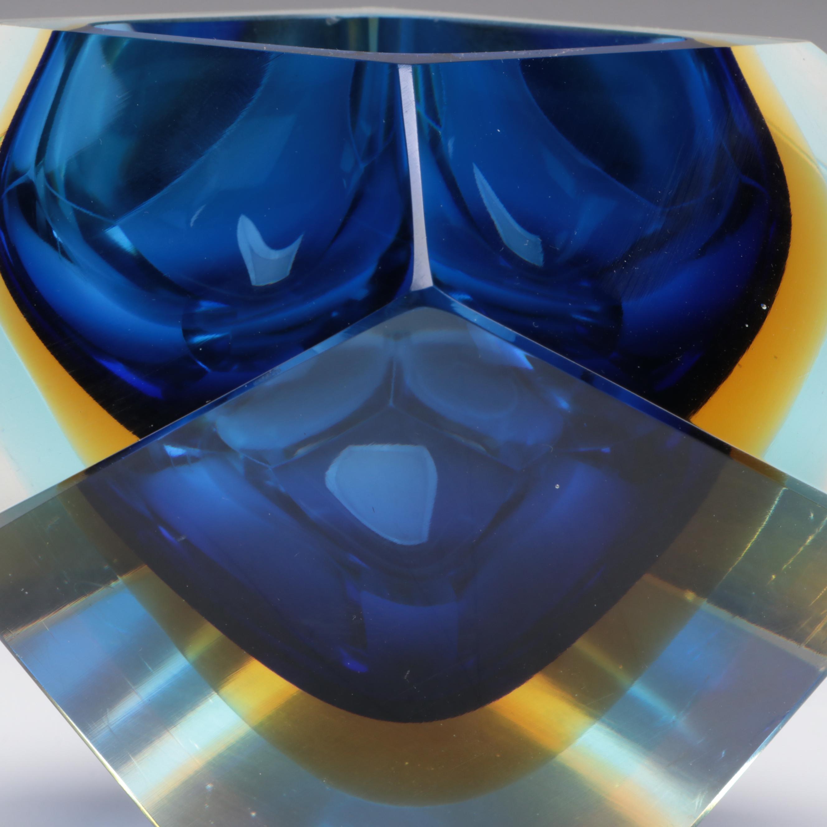 Vintage Murano Sommerso Art Glass Bowl