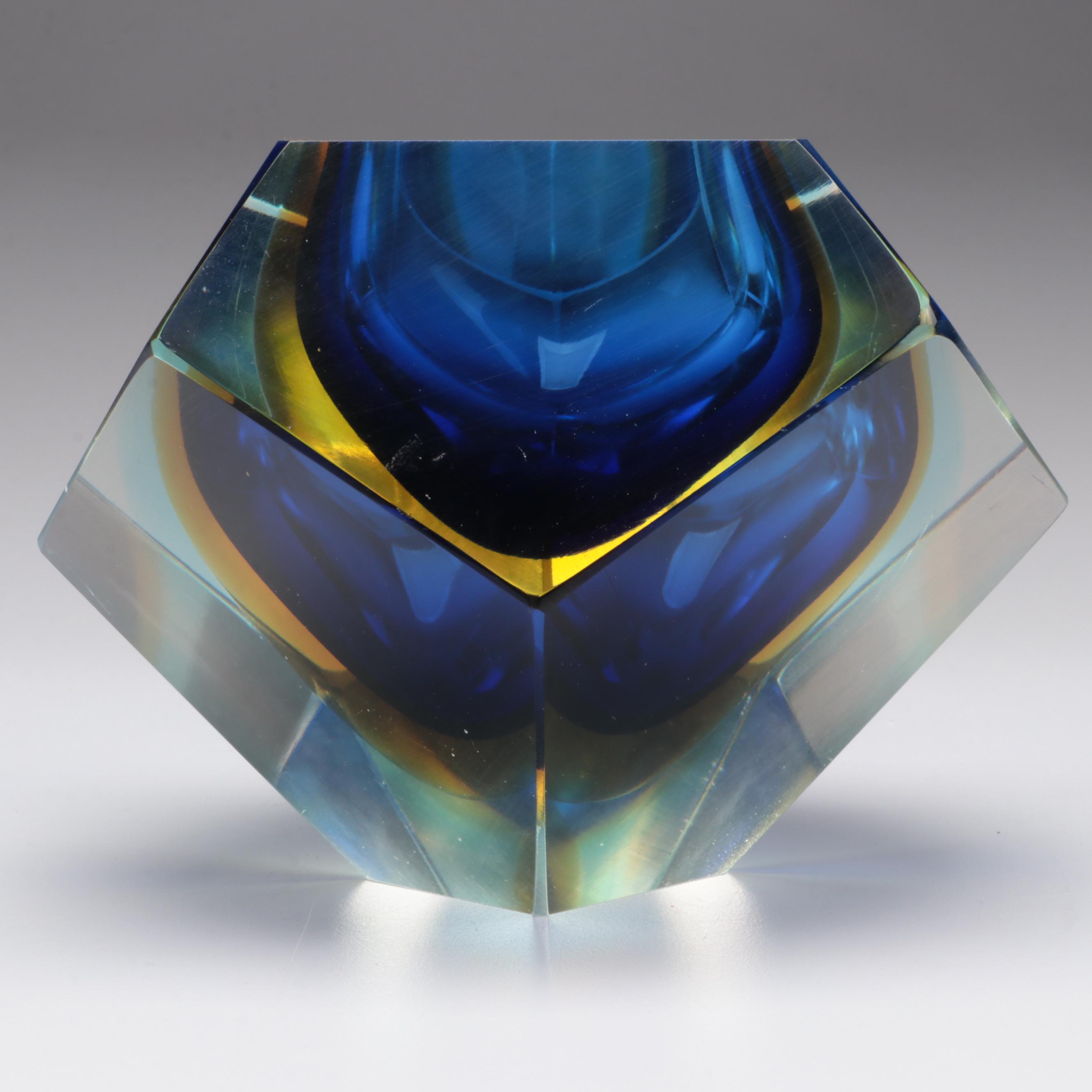 Vintage Murano Sommerso Art Glass Bowl