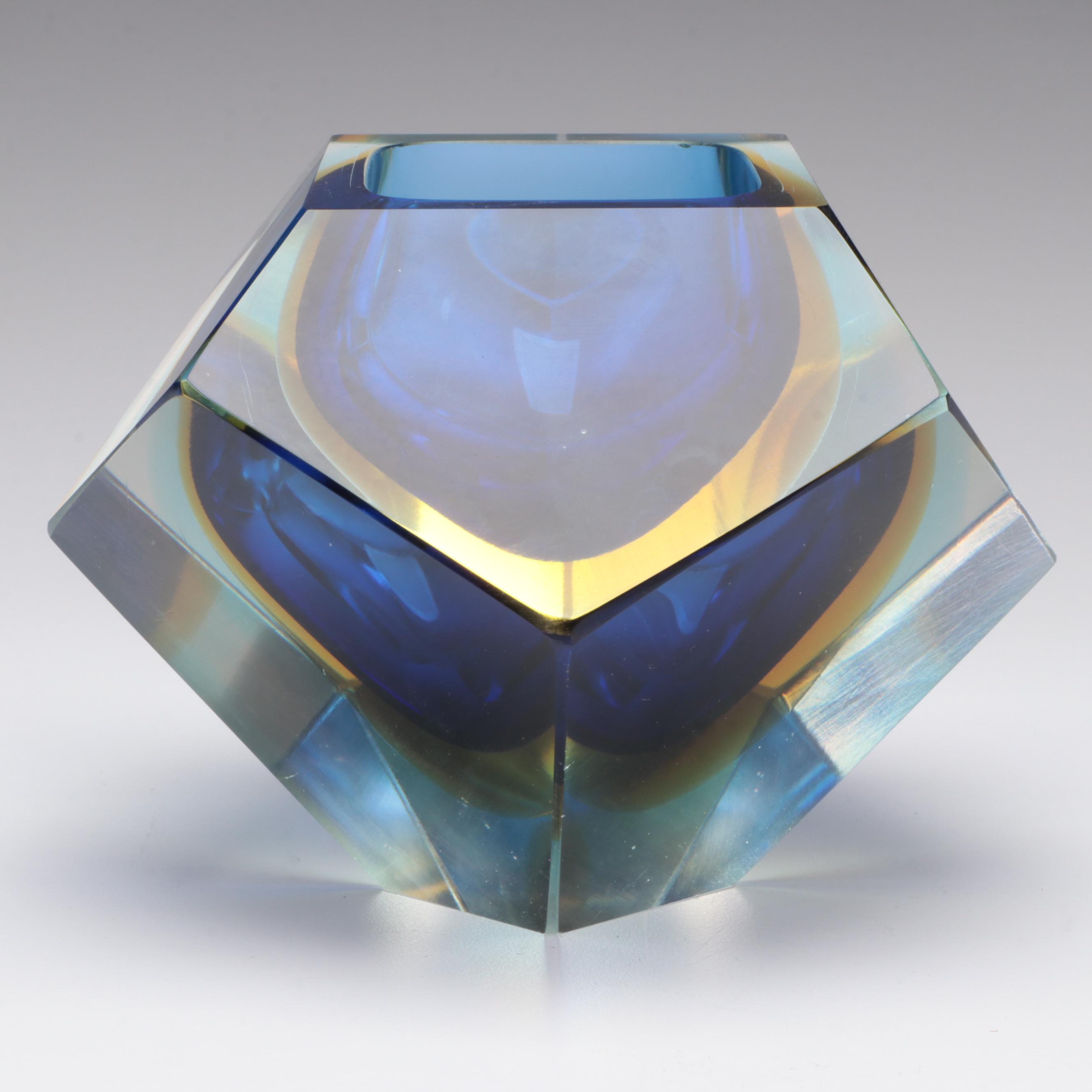 Vintage Murano Sommerso Art Glass Bowl