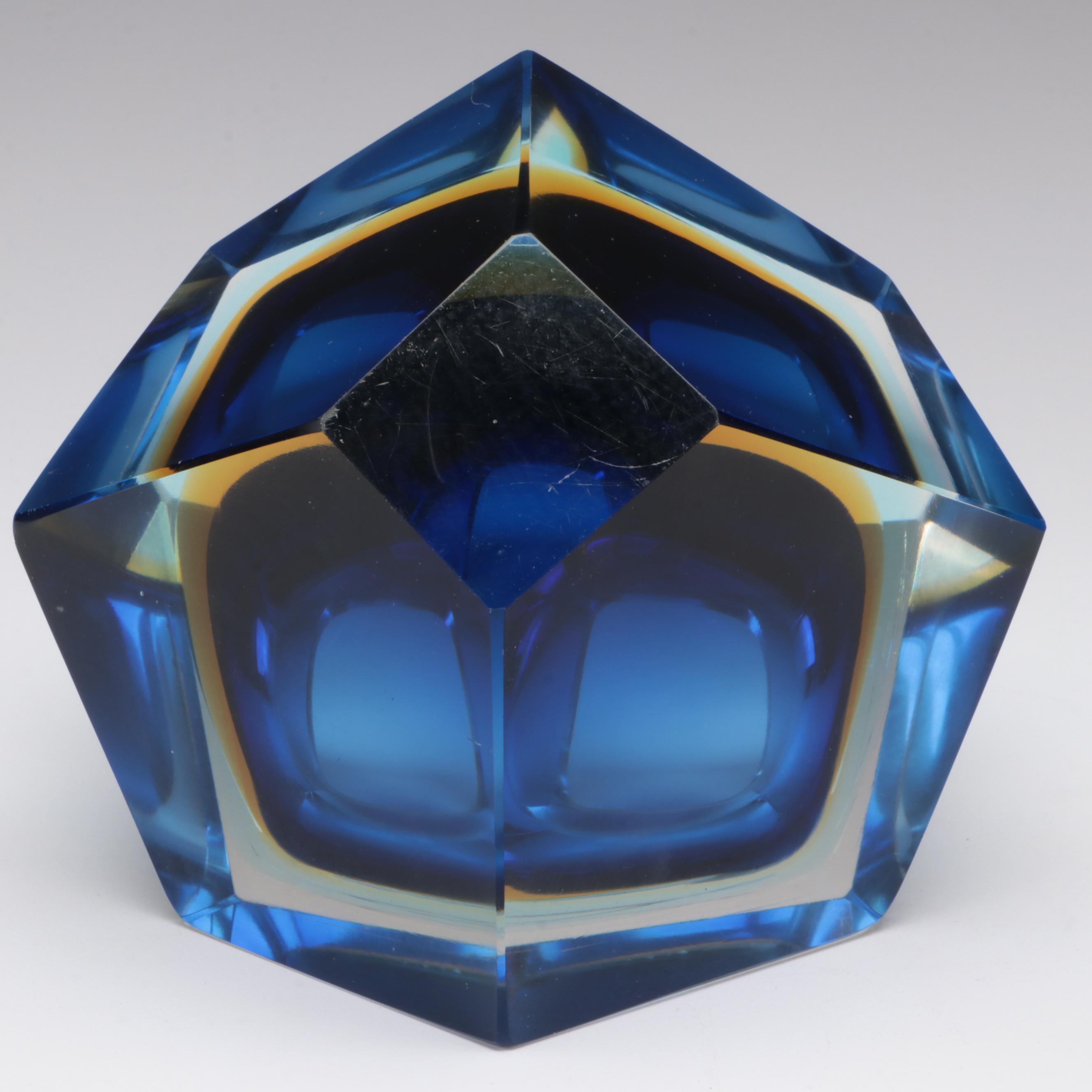 Vintage Murano Sommerso Art Glass Bowl