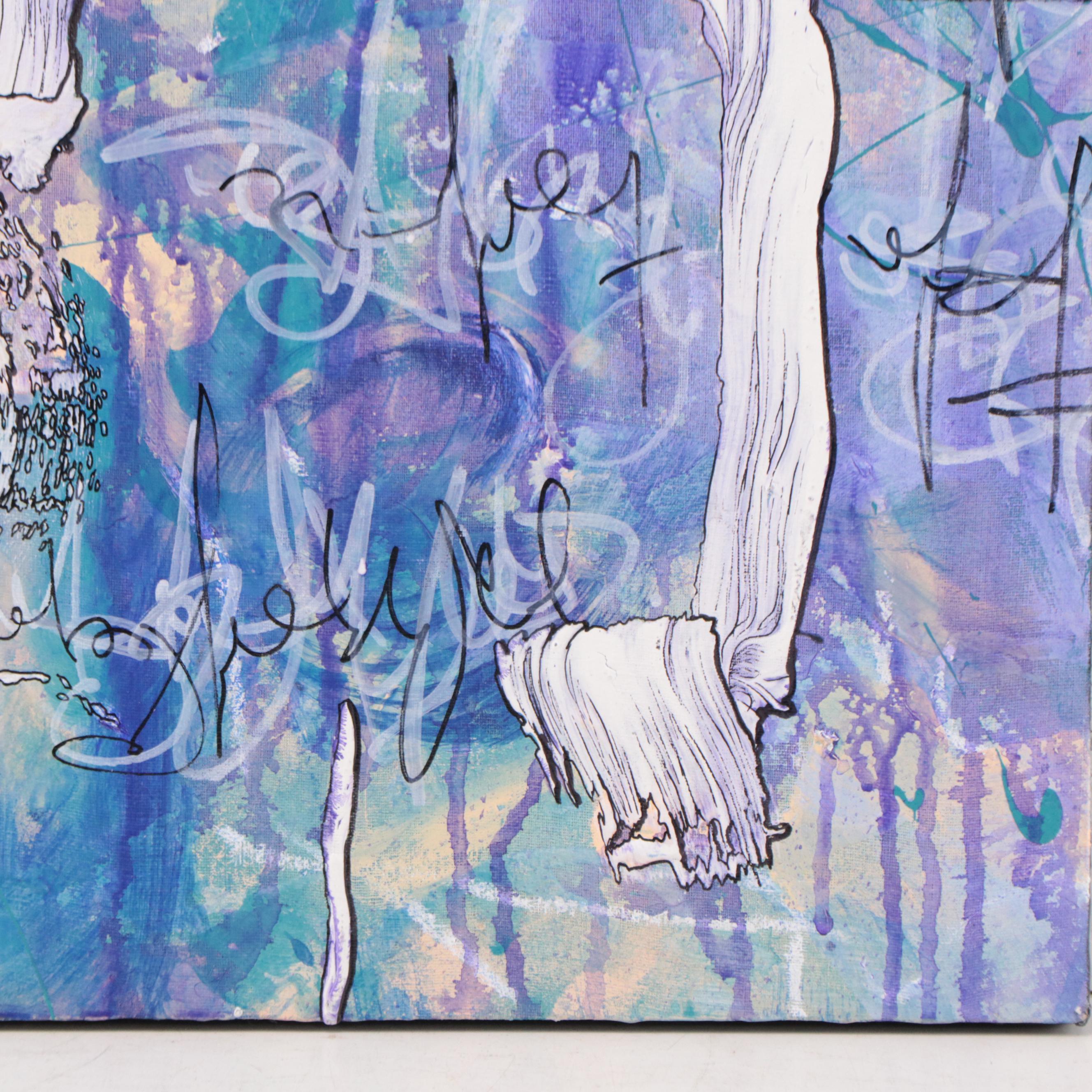 Kelsey Behl Abstract Mixed Media Painting, 2022